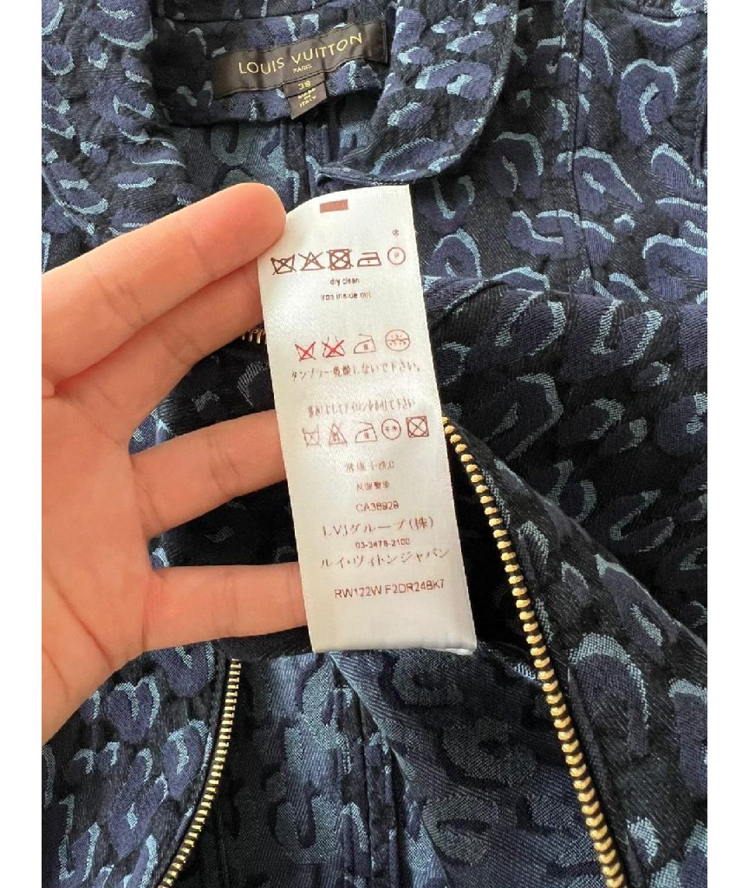 LOUIS VUITTON Темно-синее хлопковое повседневное платье, фото 8