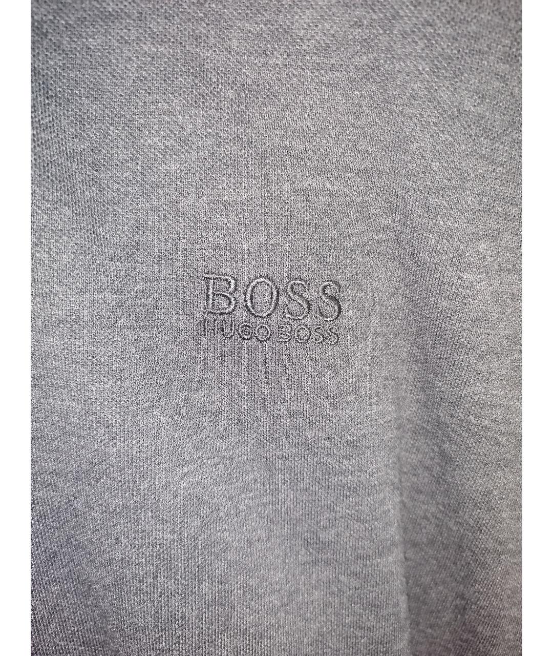 HUGO BOSS Серое хлопковое поло с коротким рукавом, фото 4