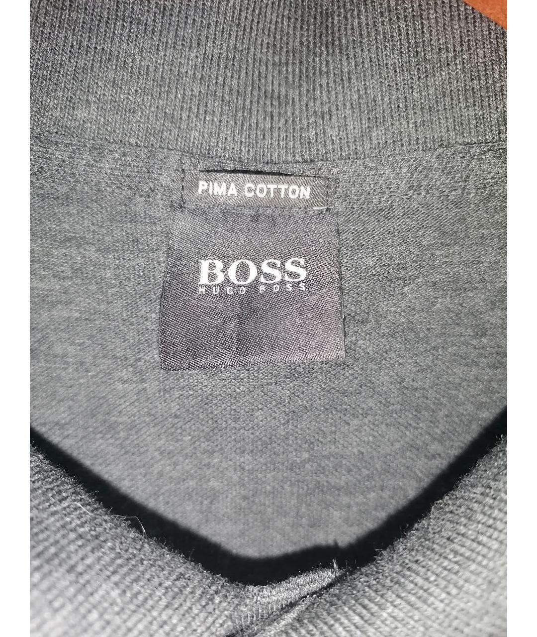 HUGO BOSS Серое хлопковое поло с коротким рукавом, фото 3