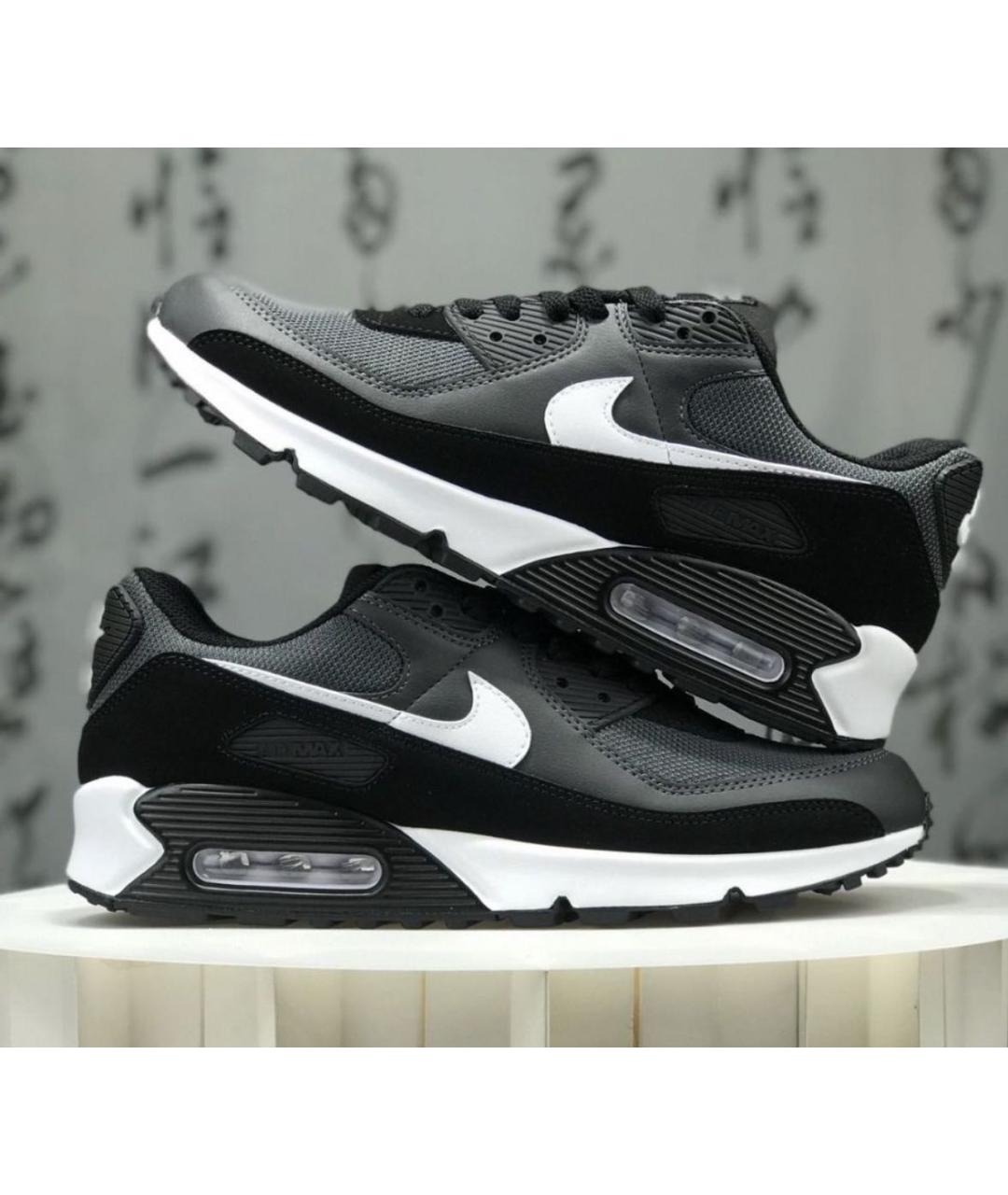 NIKE Черные кожаные низкие кроссовки / кеды, фото 5