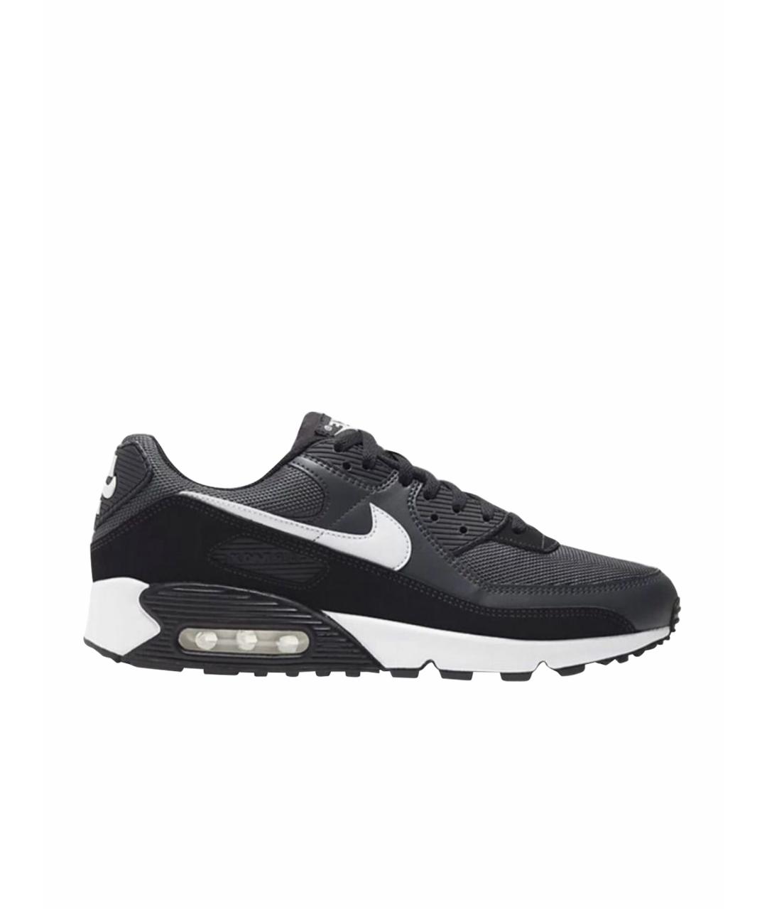 NIKE Черные кожаные низкие кроссовки / кеды, фото 1