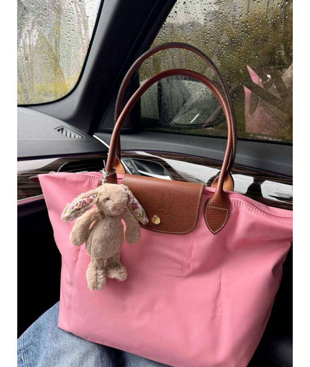 LONGCHAMP Розовая кожаная сумка тоут, фото 6