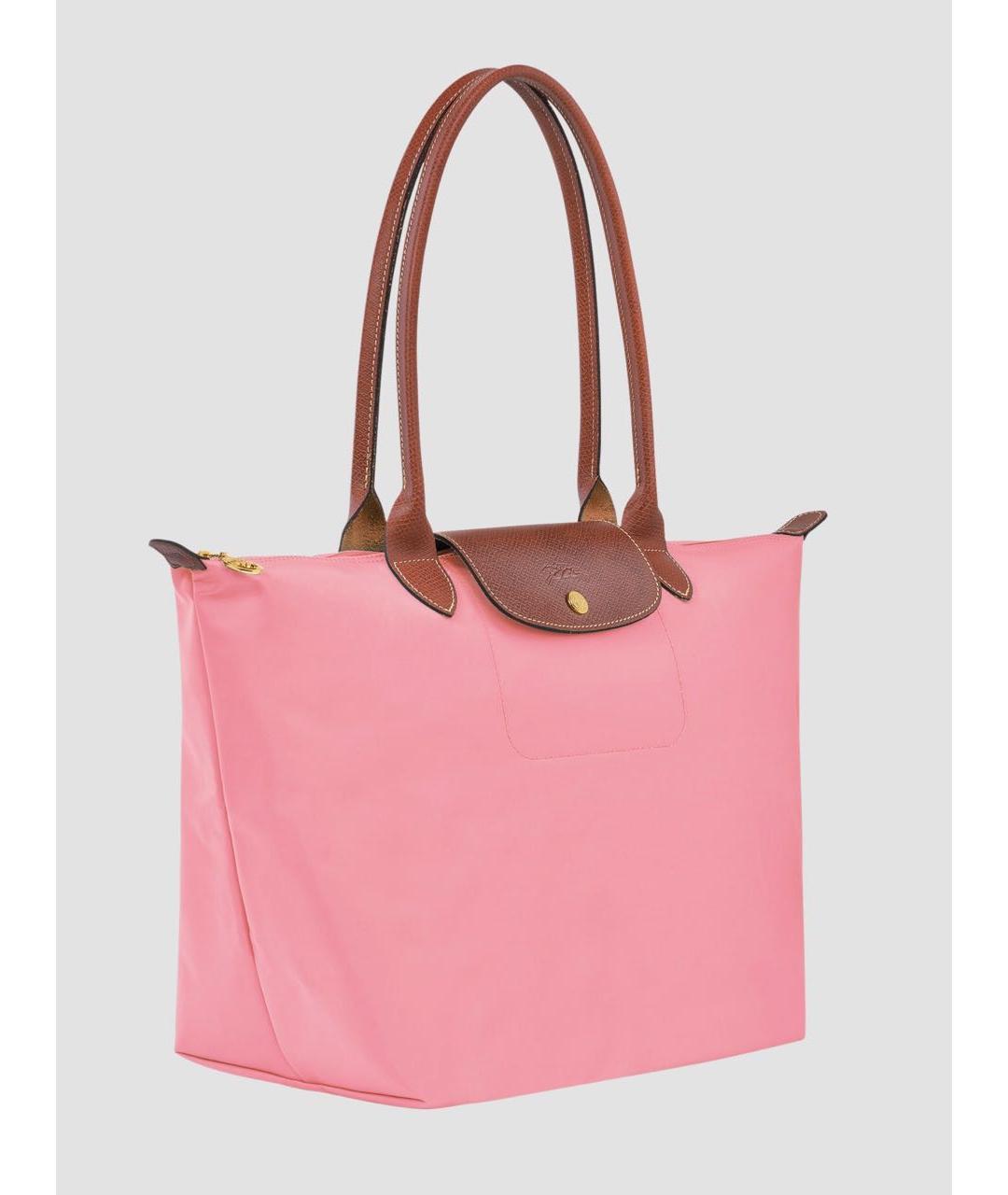 LONGCHAMP Розовая кожаная сумка тоут, фото 2