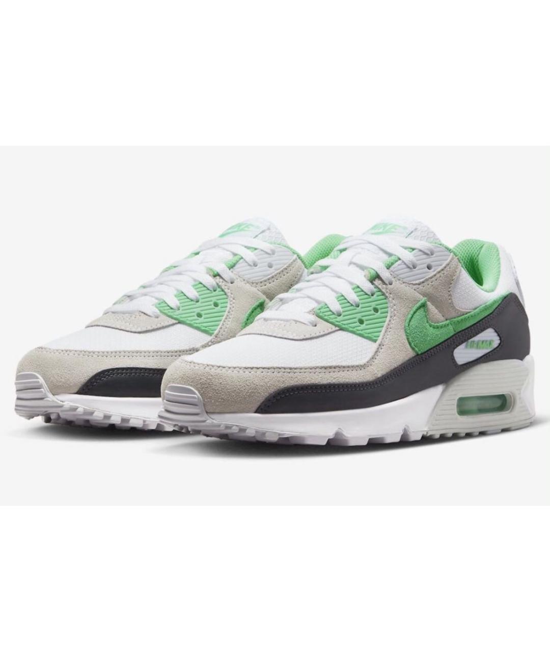 NIKE Зеленые кожаные низкие кроссовки / кеды, фото 2