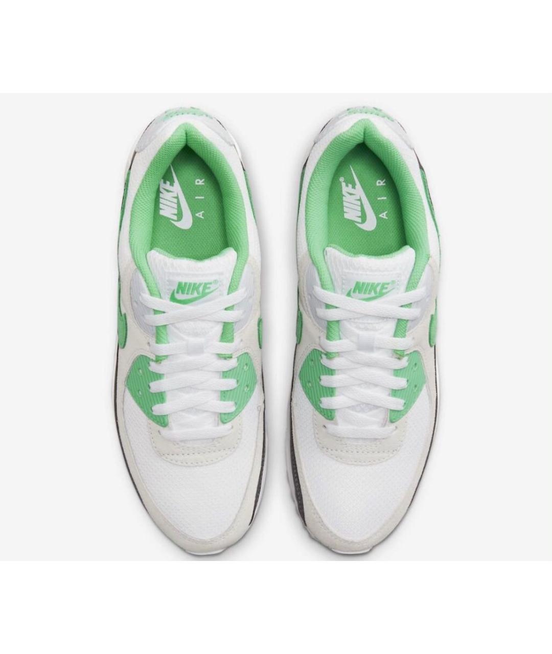 NIKE Зеленые кожаные низкие кроссовки / кеды, фото 3