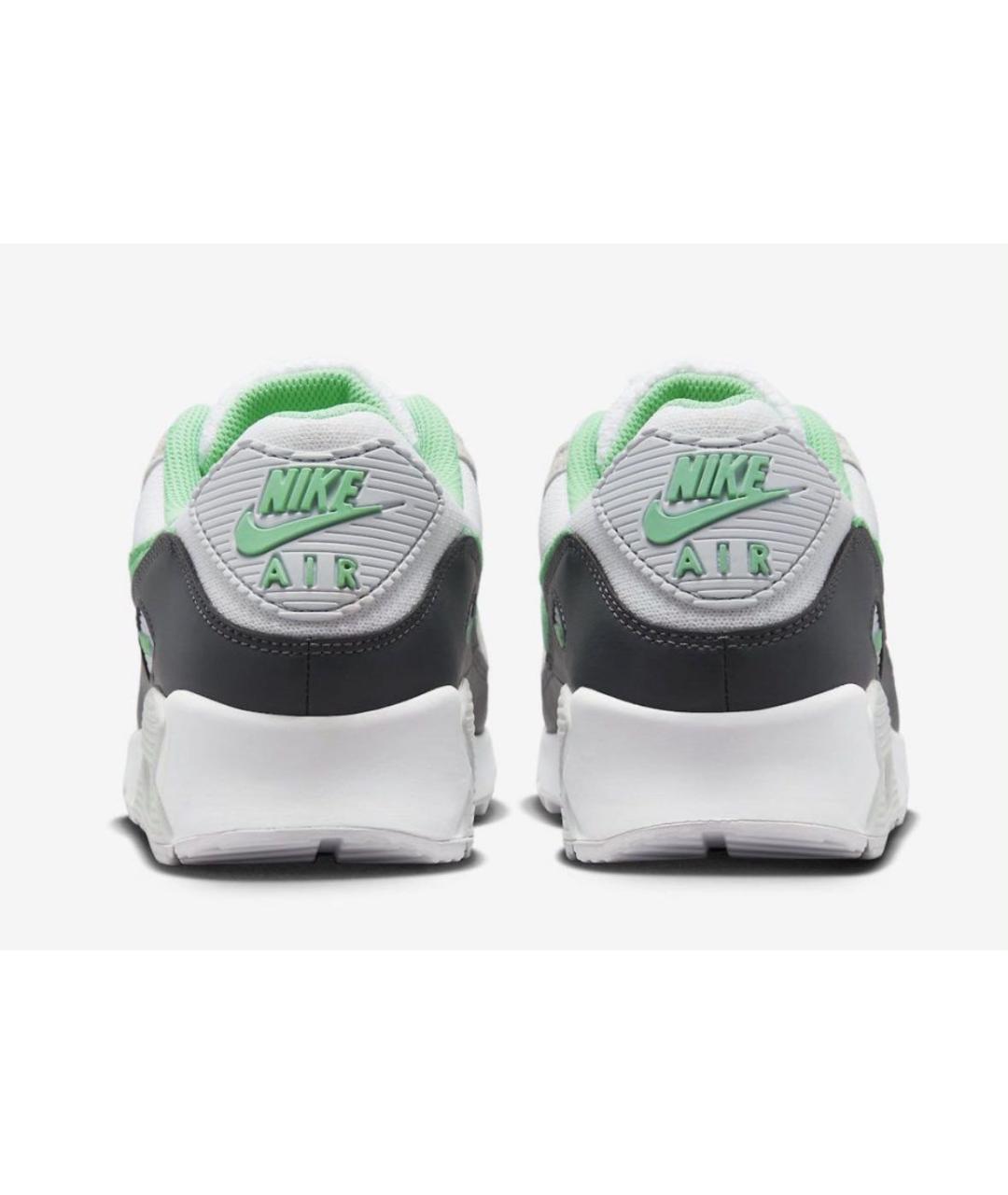 NIKE Зеленые кожаные низкие кроссовки / кеды, фото 4