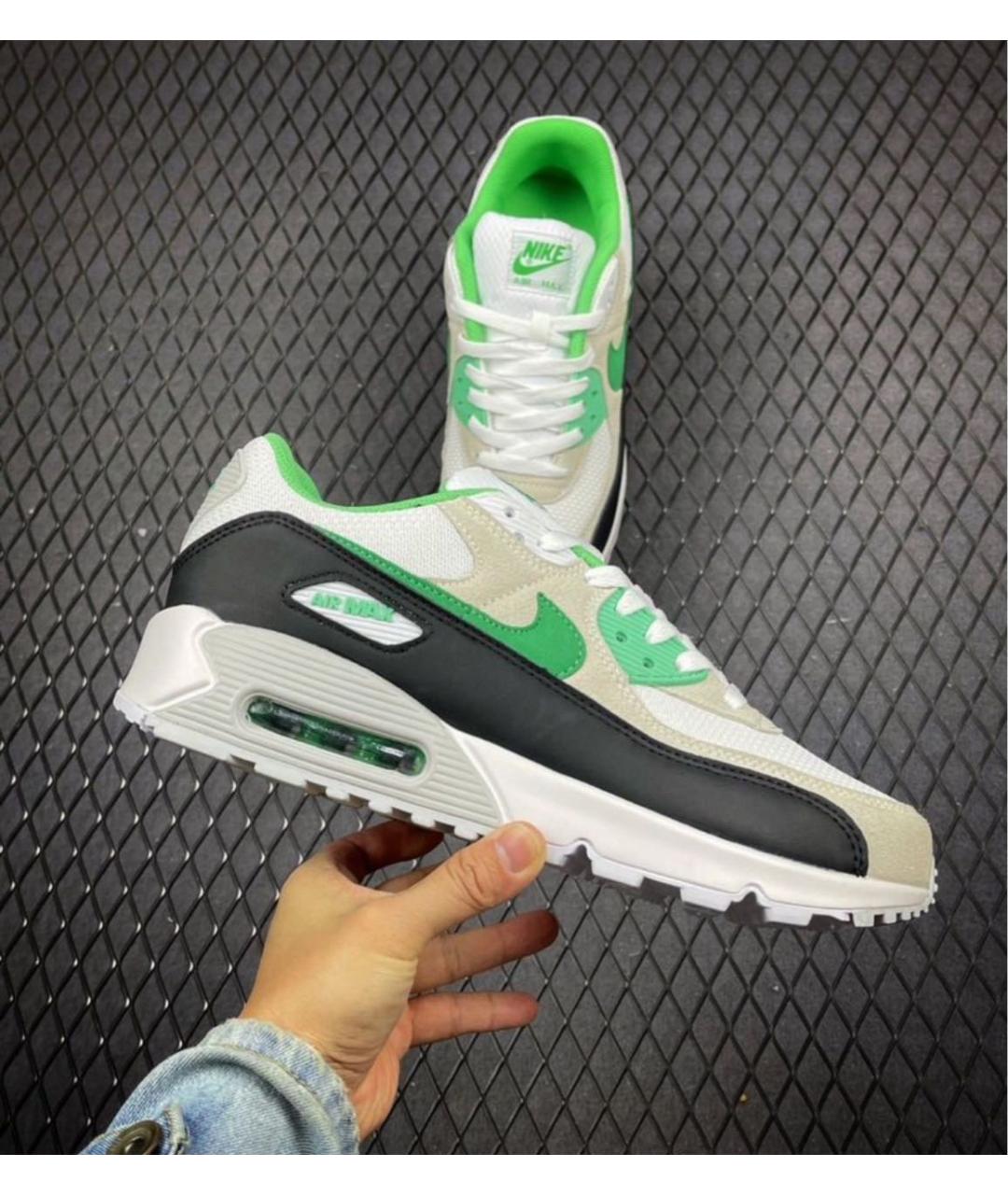 NIKE Зеленые кожаные низкие кроссовки / кеды, фото 6