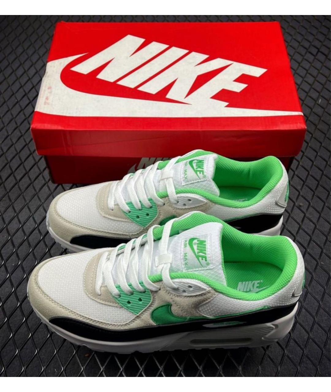 NIKE Зеленые кожаные низкие кроссовки / кеды, фото 8