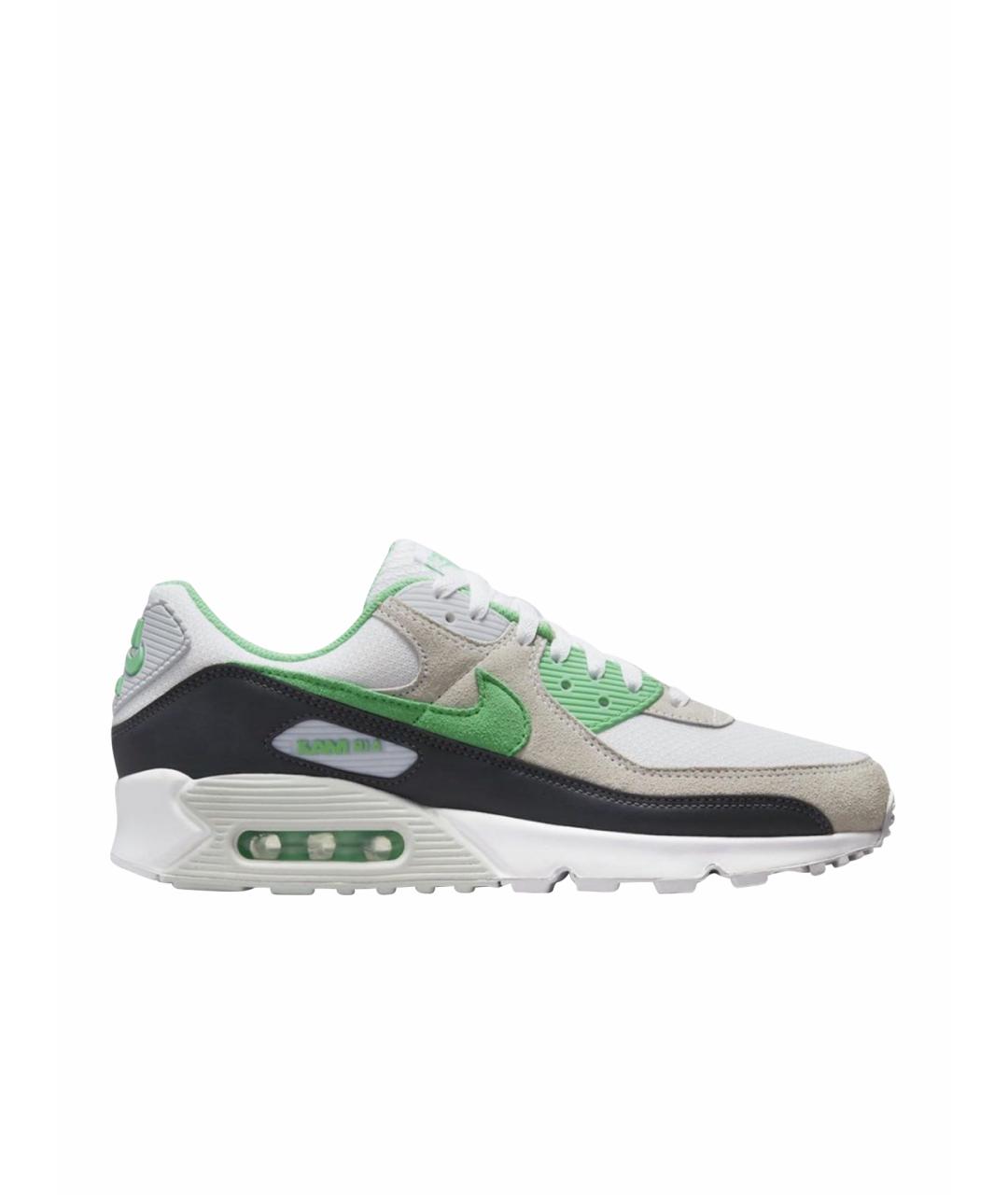 NIKE Зеленые кожаные низкие кроссовки / кеды, фото 1