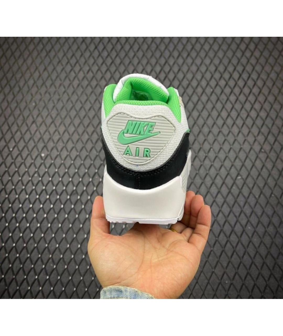 NIKE Зеленые кожаные низкие кроссовки / кеды, фото 7