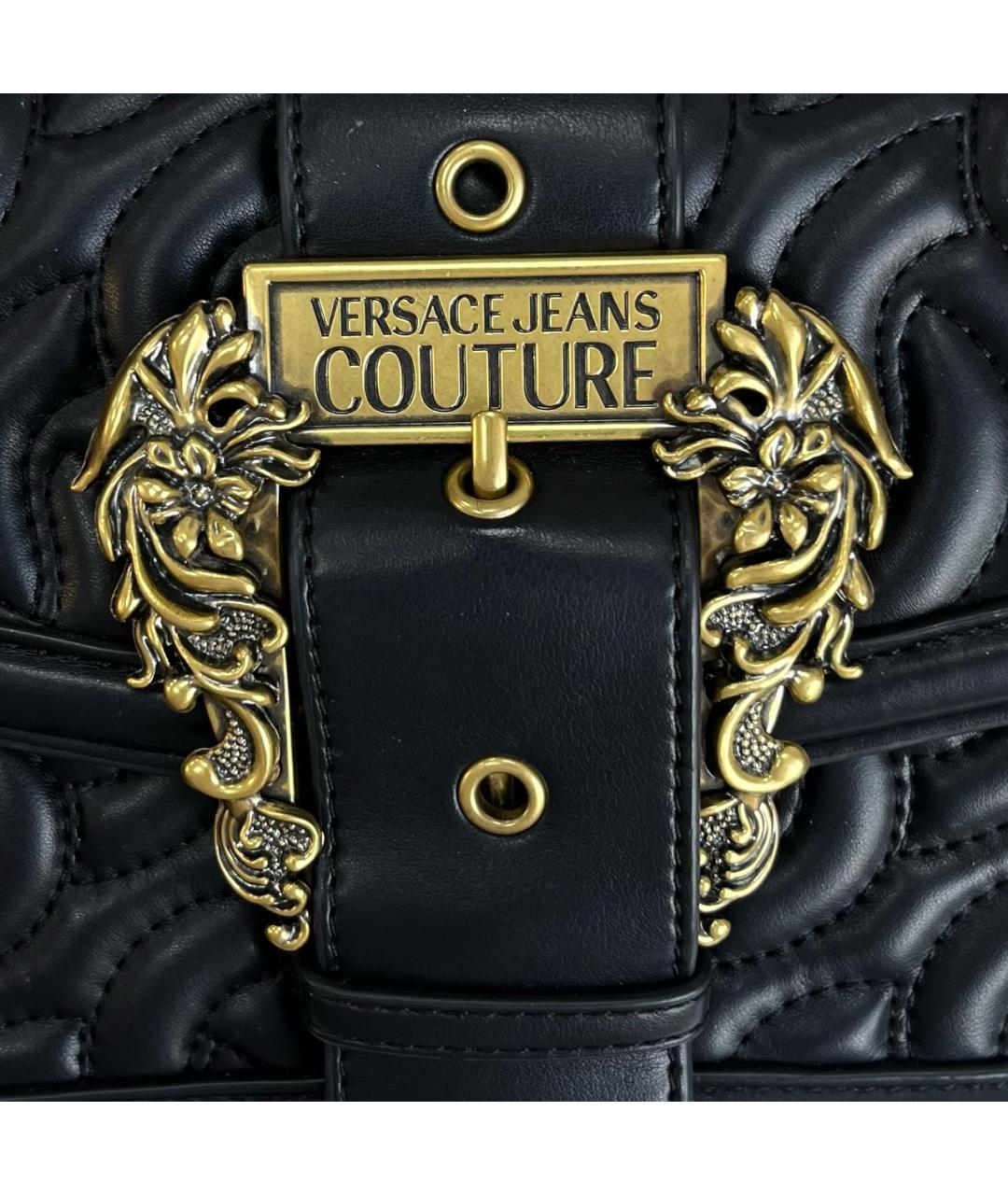 VERSACE JEANS COUTURE Черная сумка через плечо из искусственной кожи, фото 5