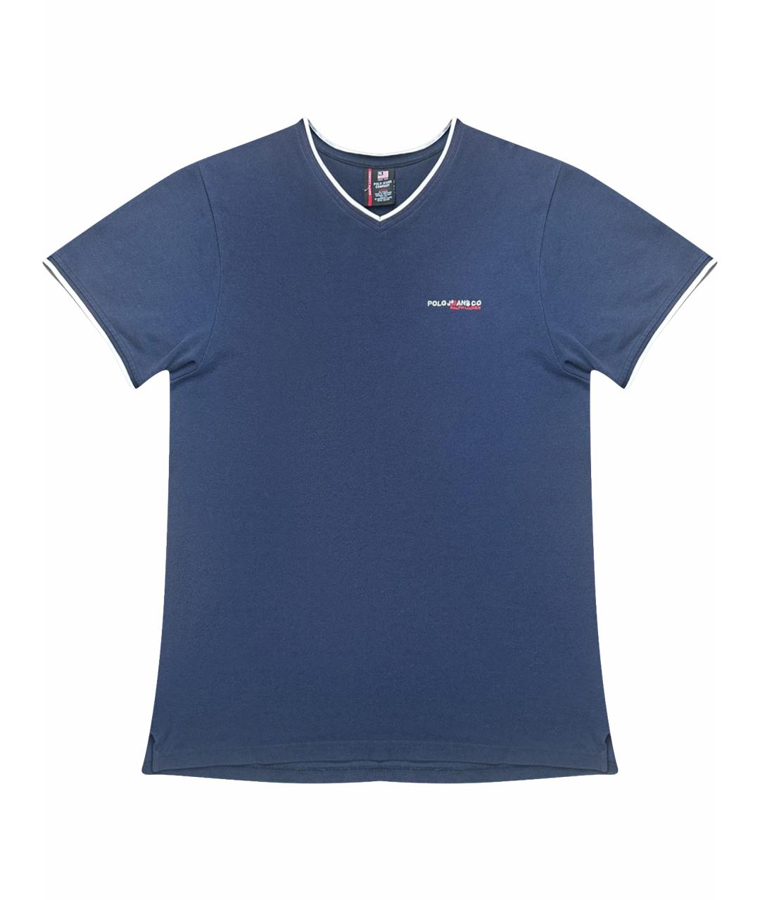 POLO RALPH LAUREN Темно-синяя хлопковая футболка, фото 1