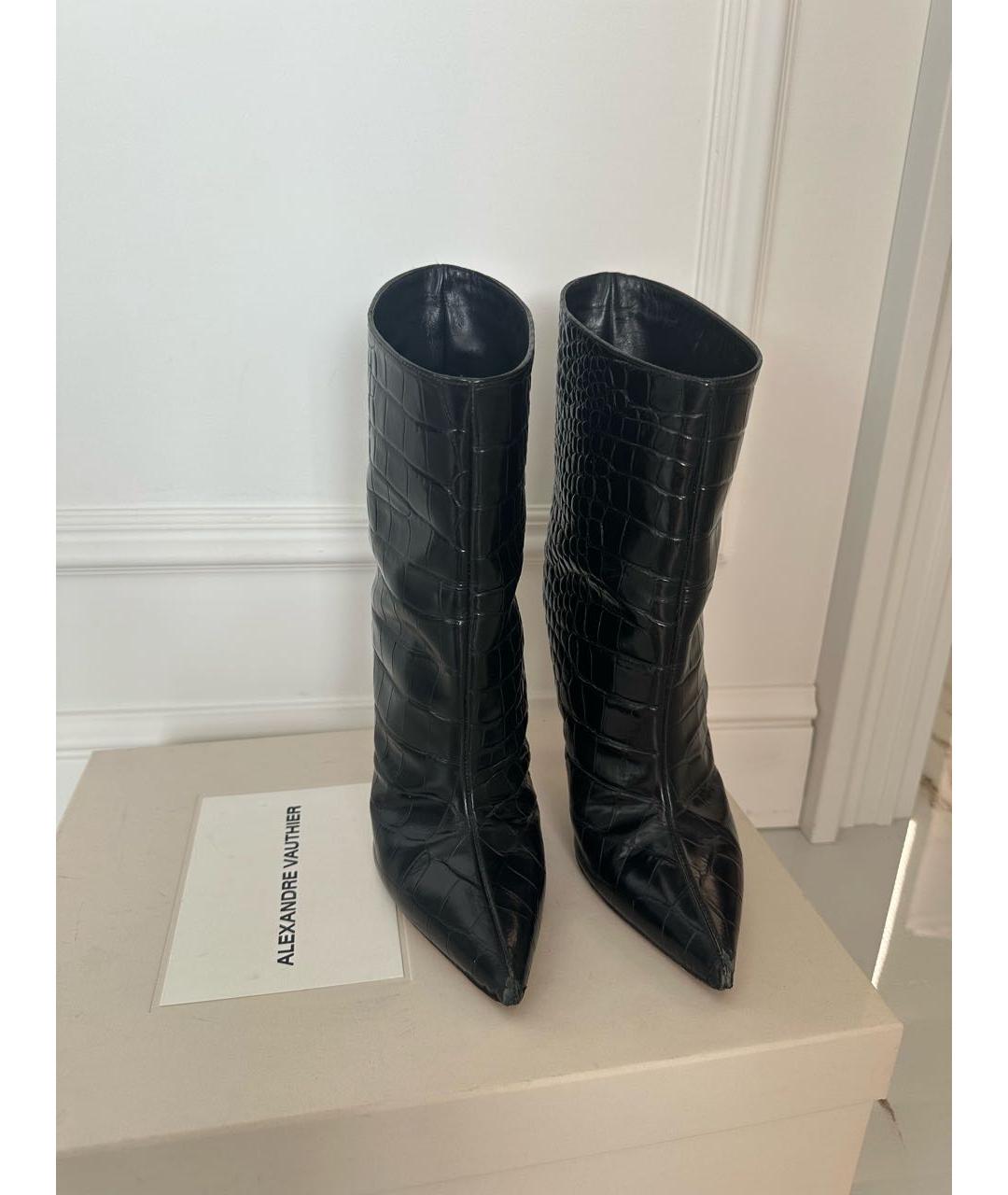 ALEXANDRE VAUTHIER Черные ботильоны из лакированной кожи, фото 2