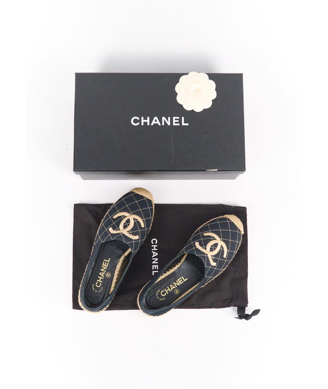 CHANEL Черные текстильные эспадрильи, фото 6