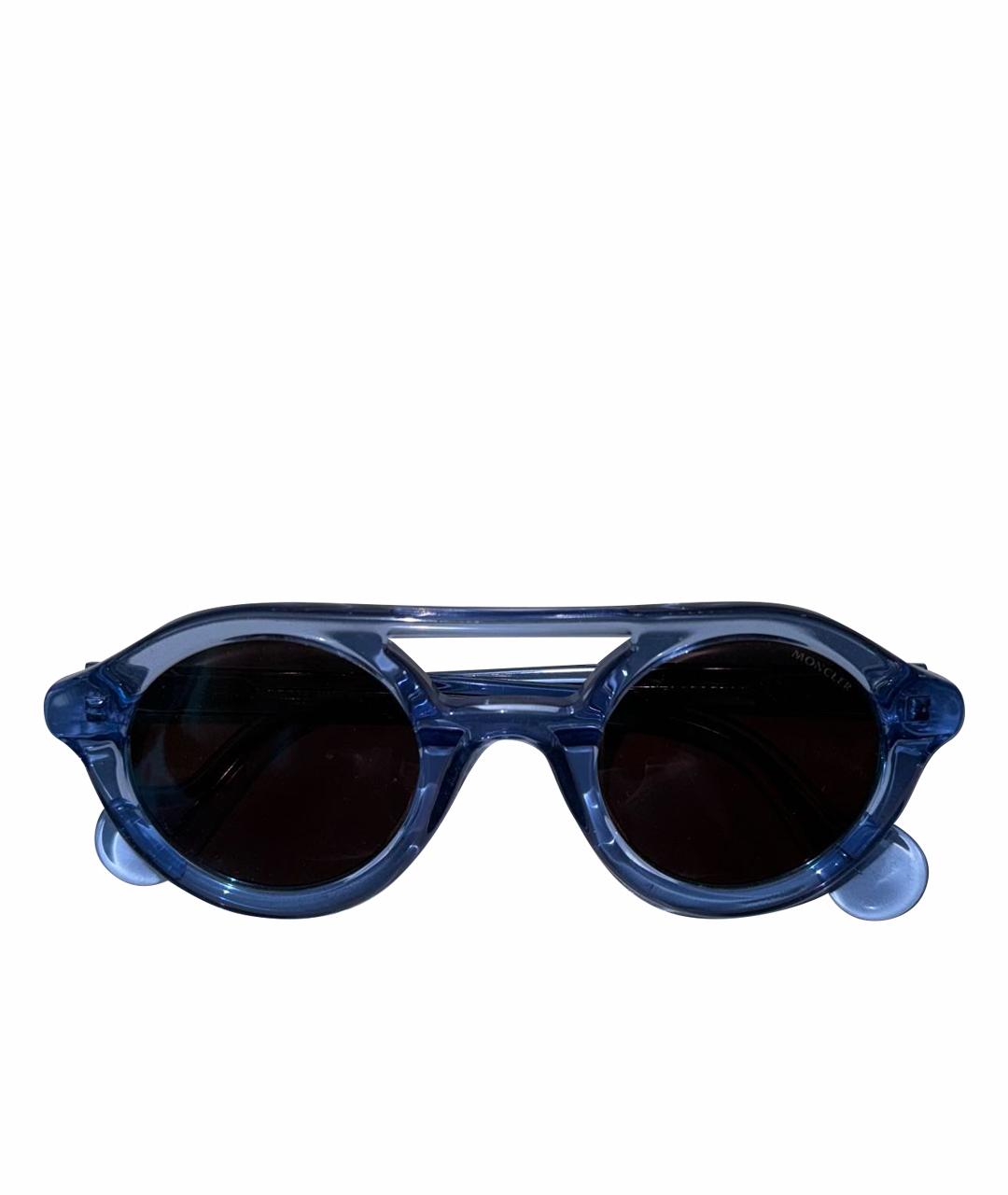 MONCLER Синие пластиковые солнцезащитные очки, фото 1