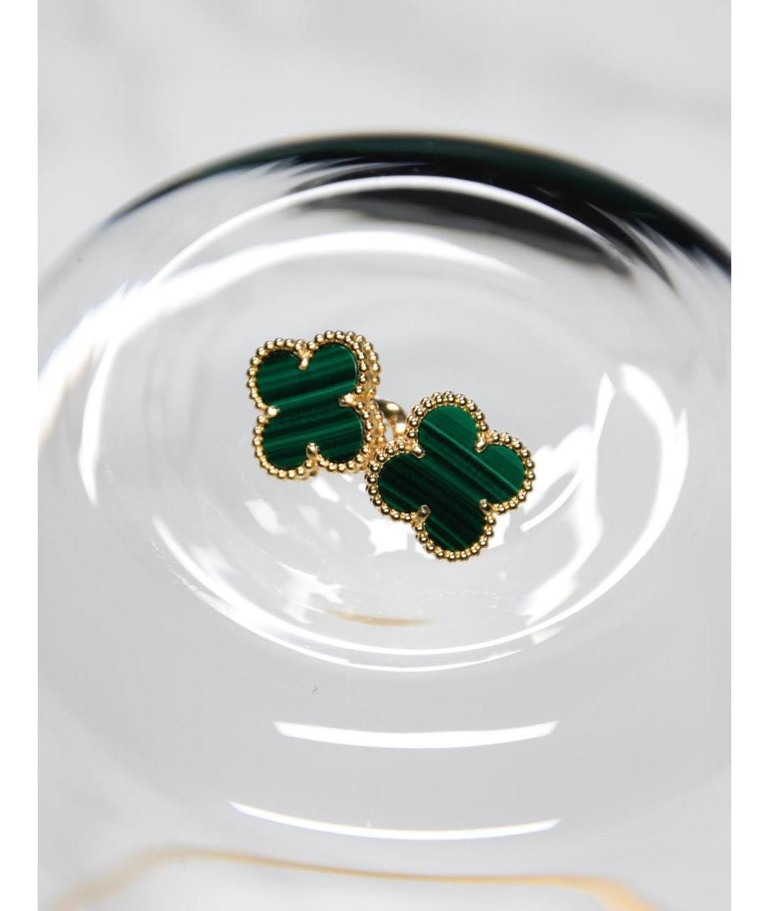 VAN CLEEF & ARPELS Зеленые серьги из желтого золота, фото 3