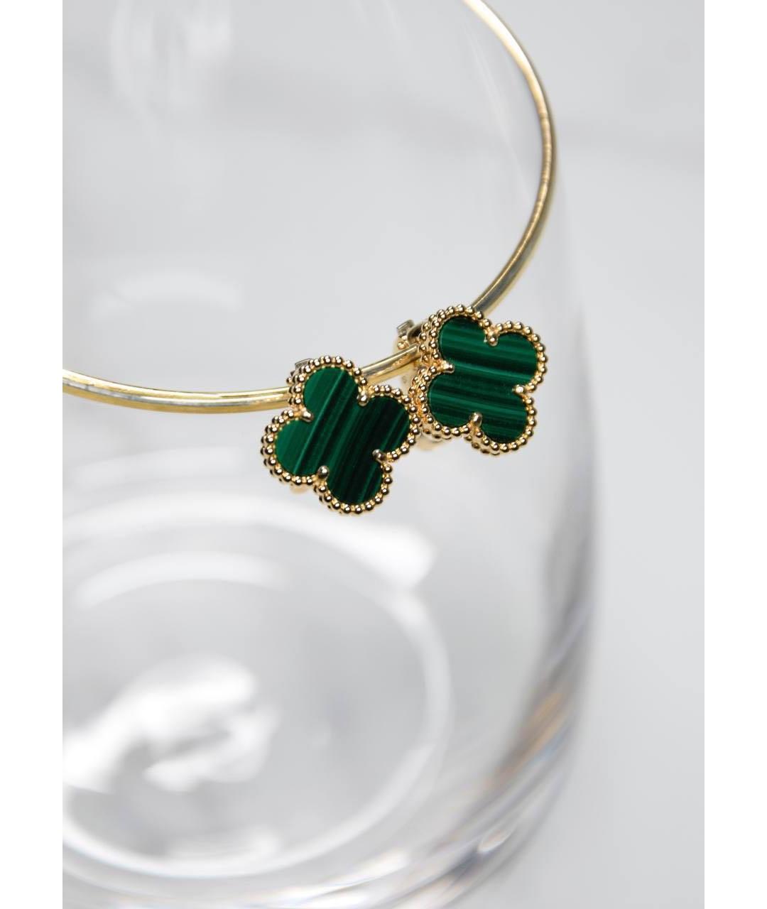 VAN CLEEF & ARPELS Зеленые серьги из желтого золота, фото 2
