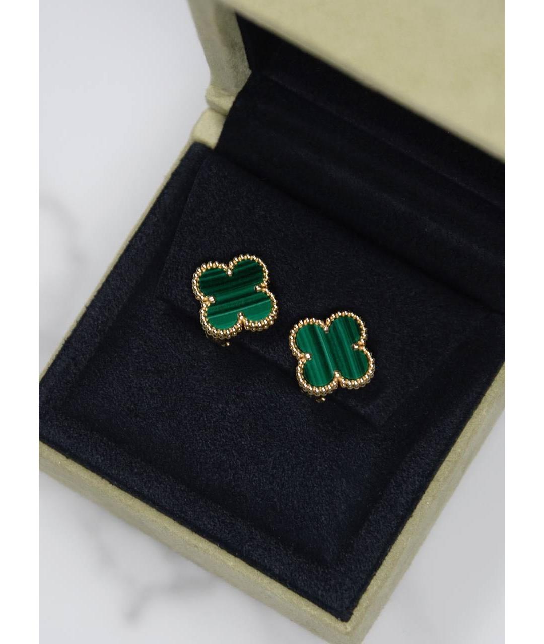 VAN CLEEF & ARPELS Зеленые серьги из желтого золота, фото 5