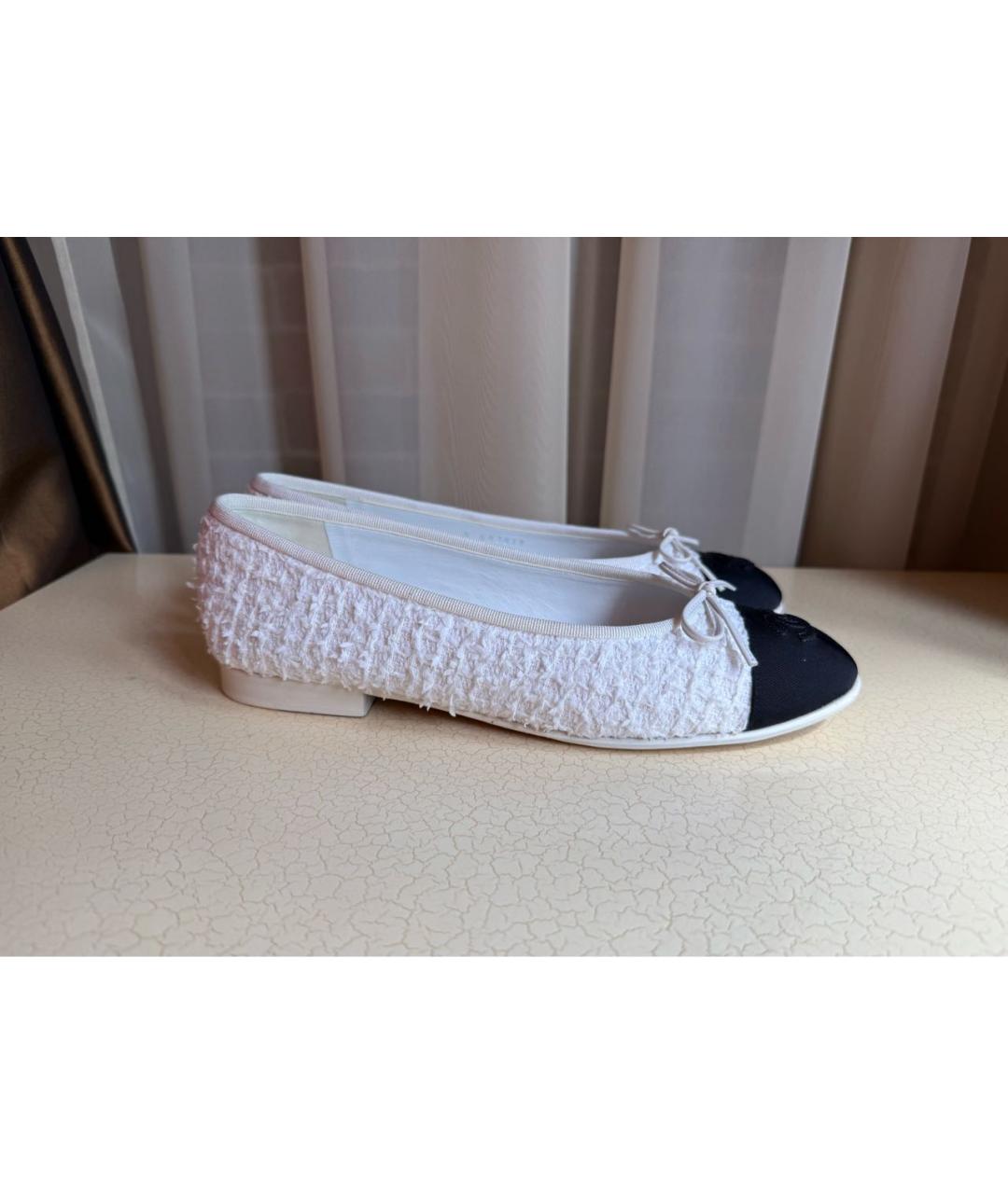 CHANEL Белые кожаные балетки, фото 6