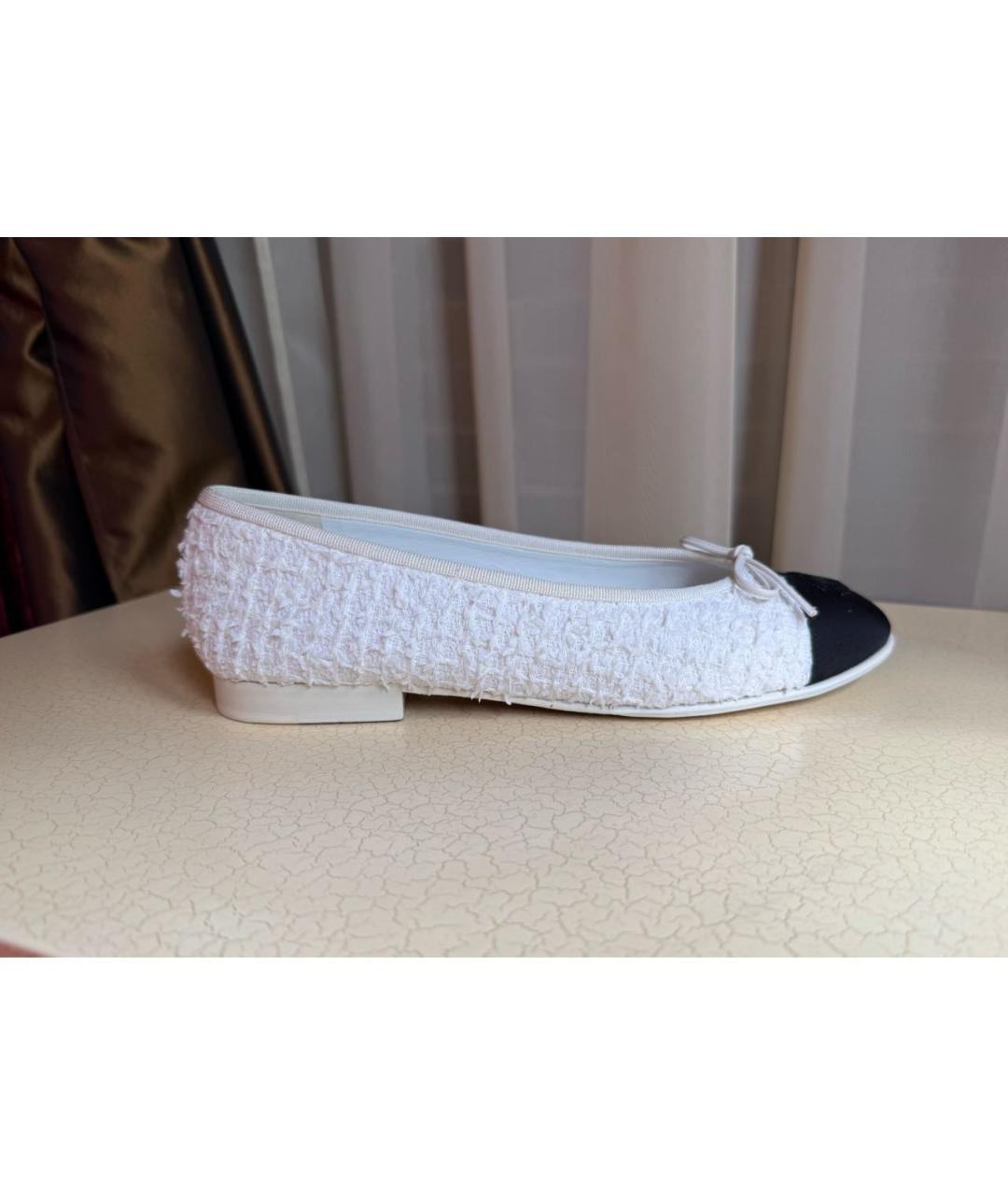 CHANEL Белые кожаные балетки, фото 8