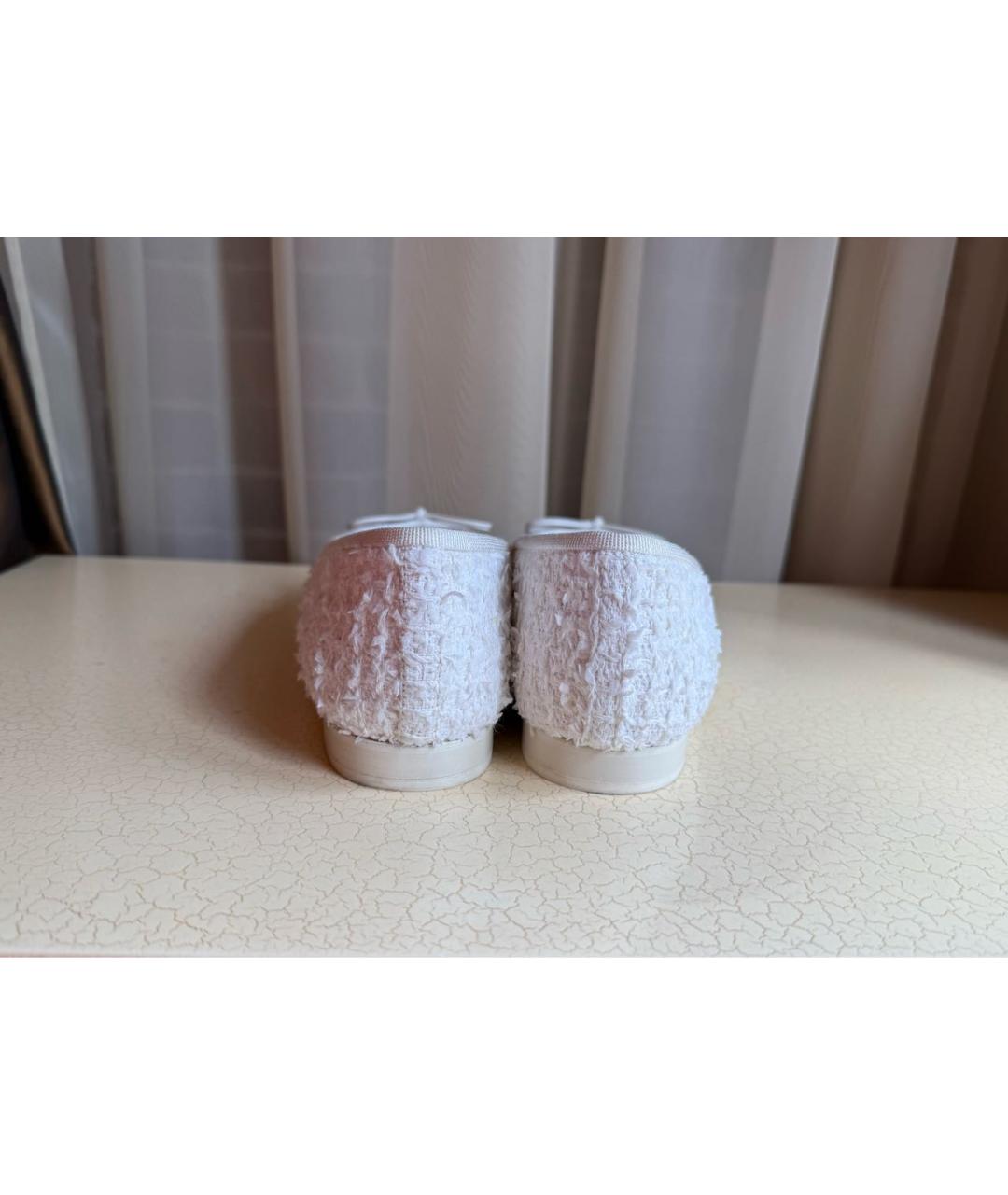 CHANEL Белые кожаные балетки, фото 4