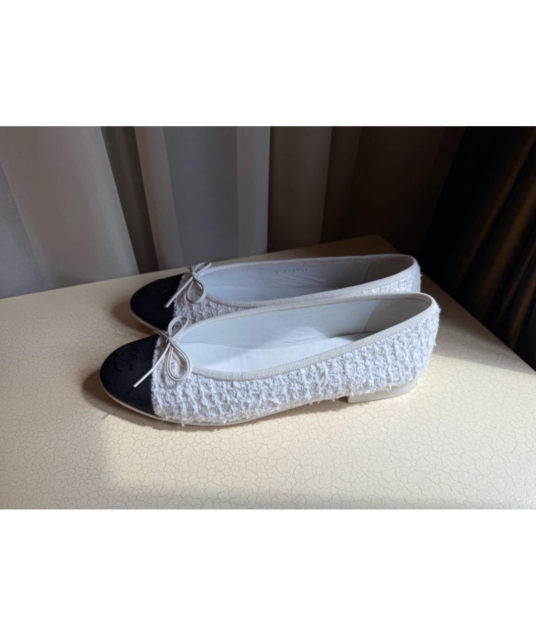 CHANEL Белые кожаные балетки, фото 5