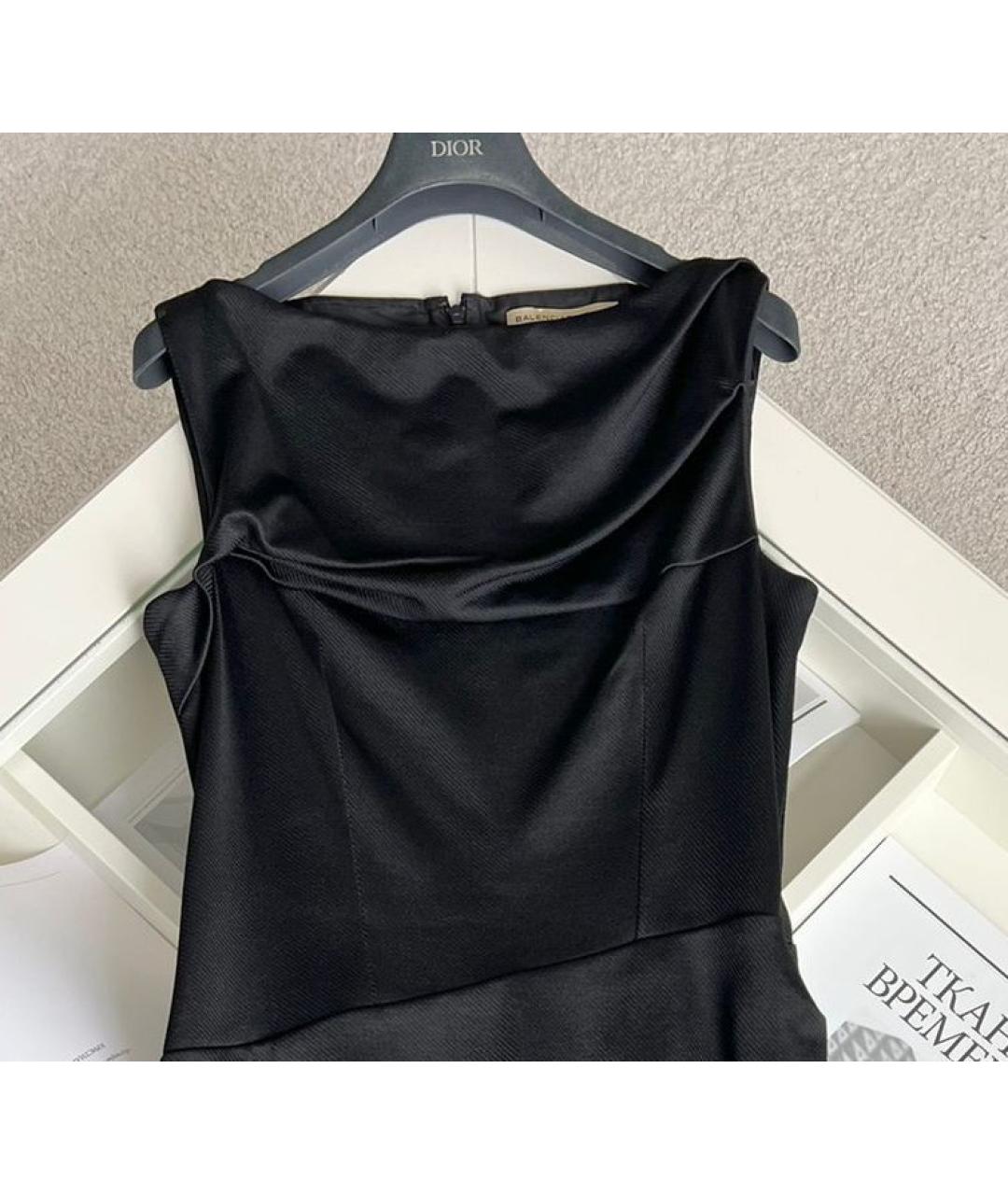 BALENCIAGA Черное вискозное повседневное платье, фото 3