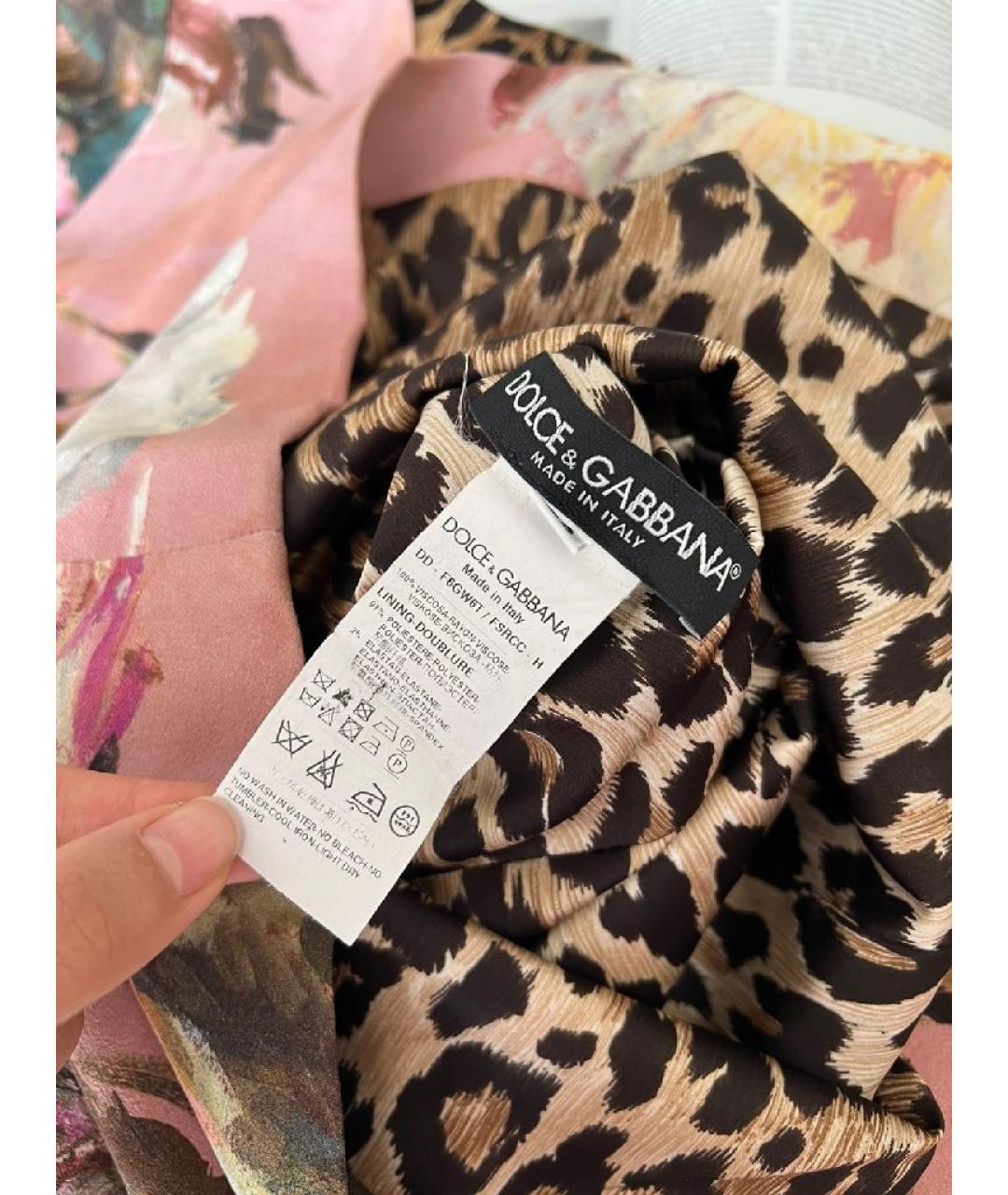 DOLCE&GABBANA Коралловое полиэстеровое платье, фото 9