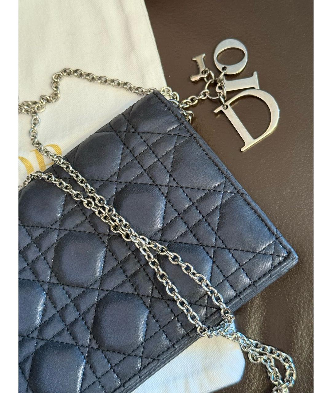 FENDI Темно-синяя кожаная сумка через плечо, фото 3