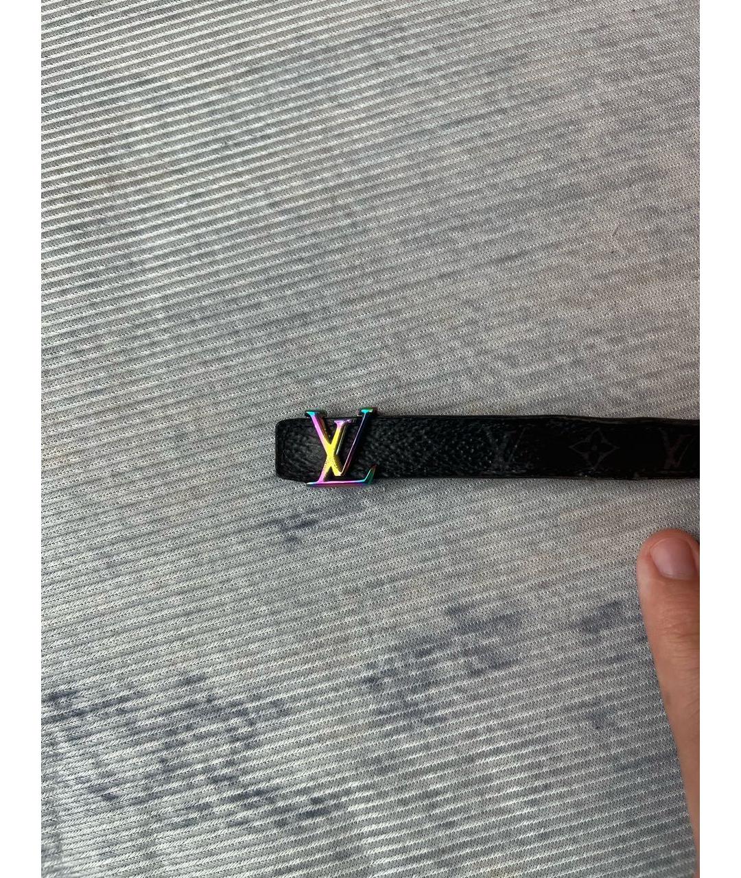 LOUIS VUITTON Черный кожаный браслет, фото 3
