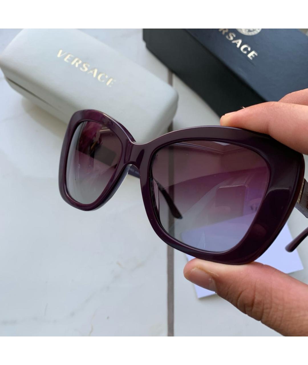 VERSACE Фиолетовые пластиковые солнцезащитные очки, фото 3