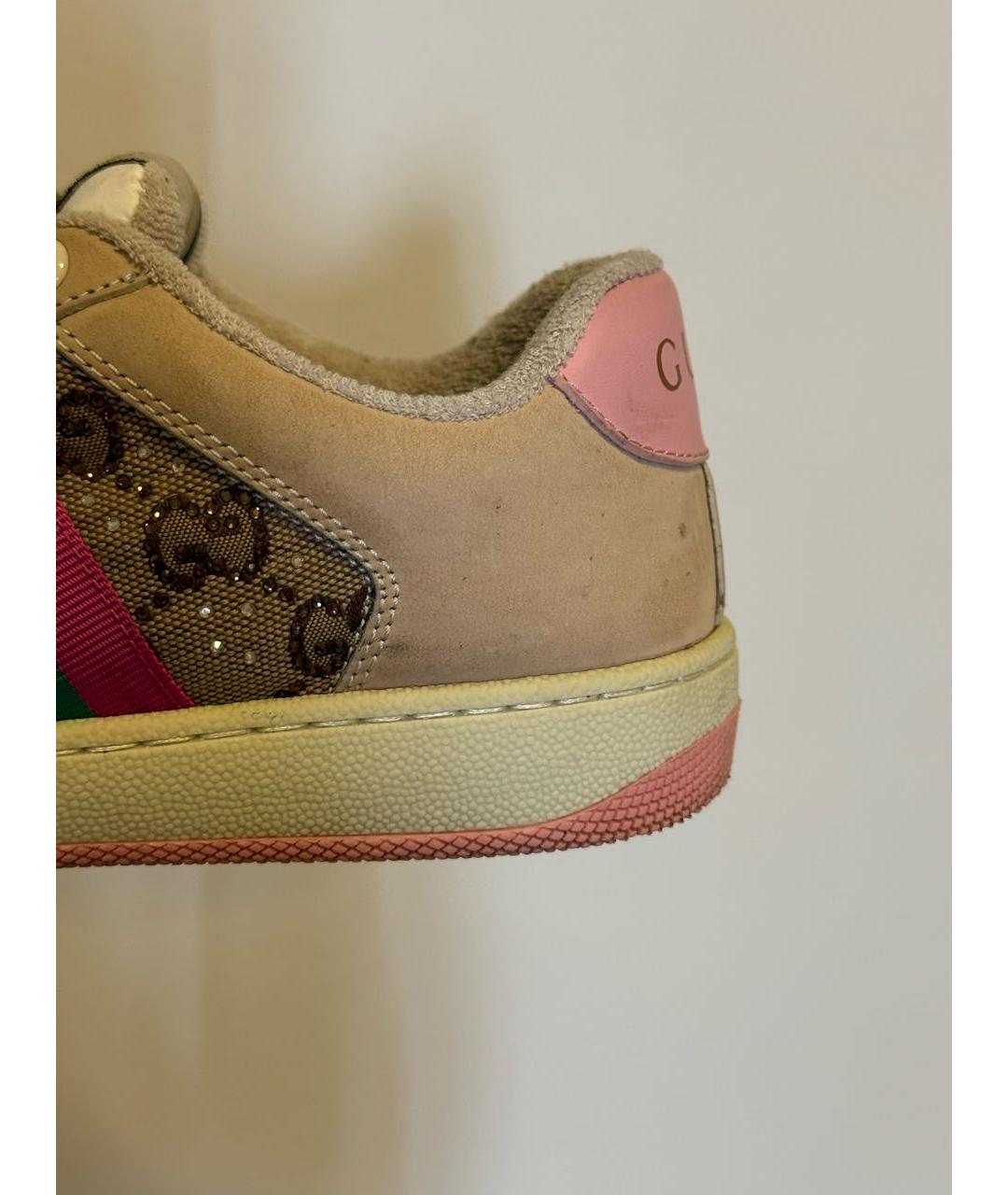 GUCCI Розовые кожаные кеды, фото 6