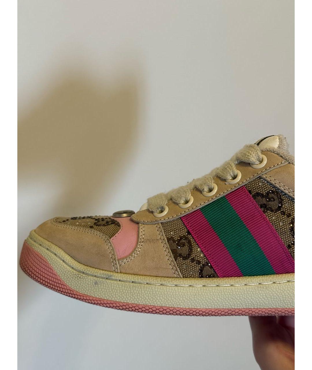 GUCCI Розовые кожаные кеды, фото 5