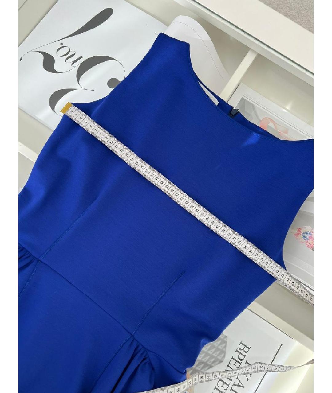 SAINT LAURENT Темно-синее шерстяное повседневное платье, фото 7