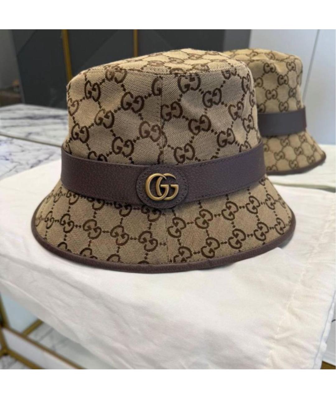 GUCCI Коричневая хлопковая панама, фото 5