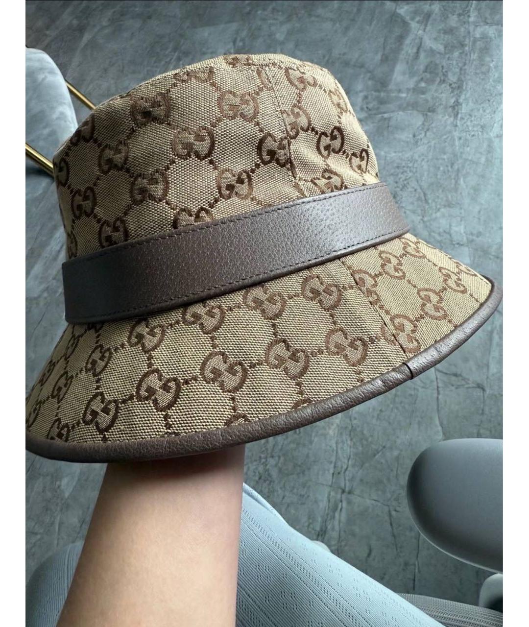 GUCCI Коричневая хлопковая панама, фото 2