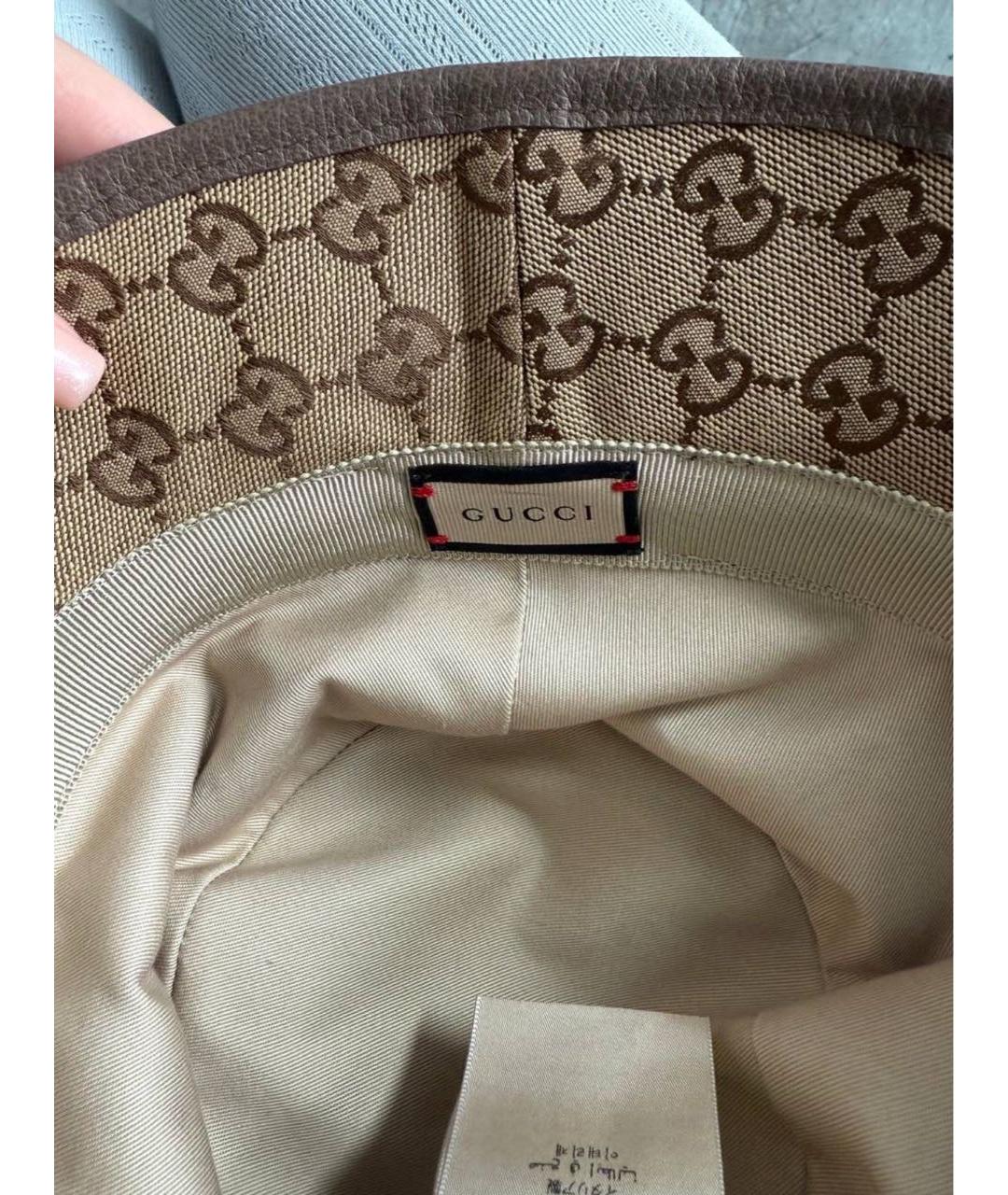 GUCCI Коричневая хлопковая панама, фото 3
