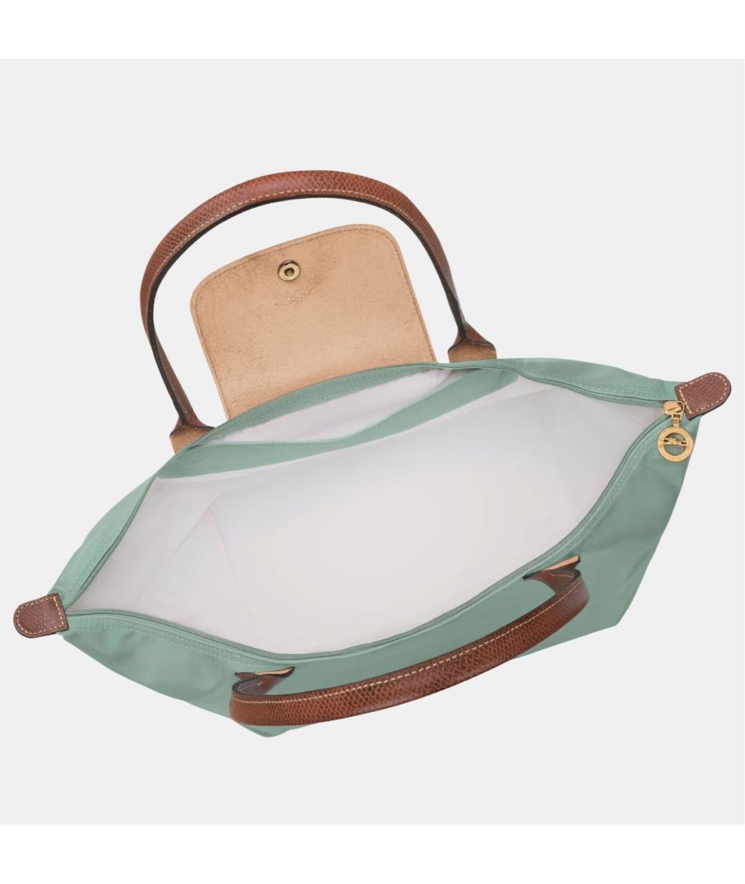LONGCHAMP Бирюзовая кожаная сумка тоут, фото 4