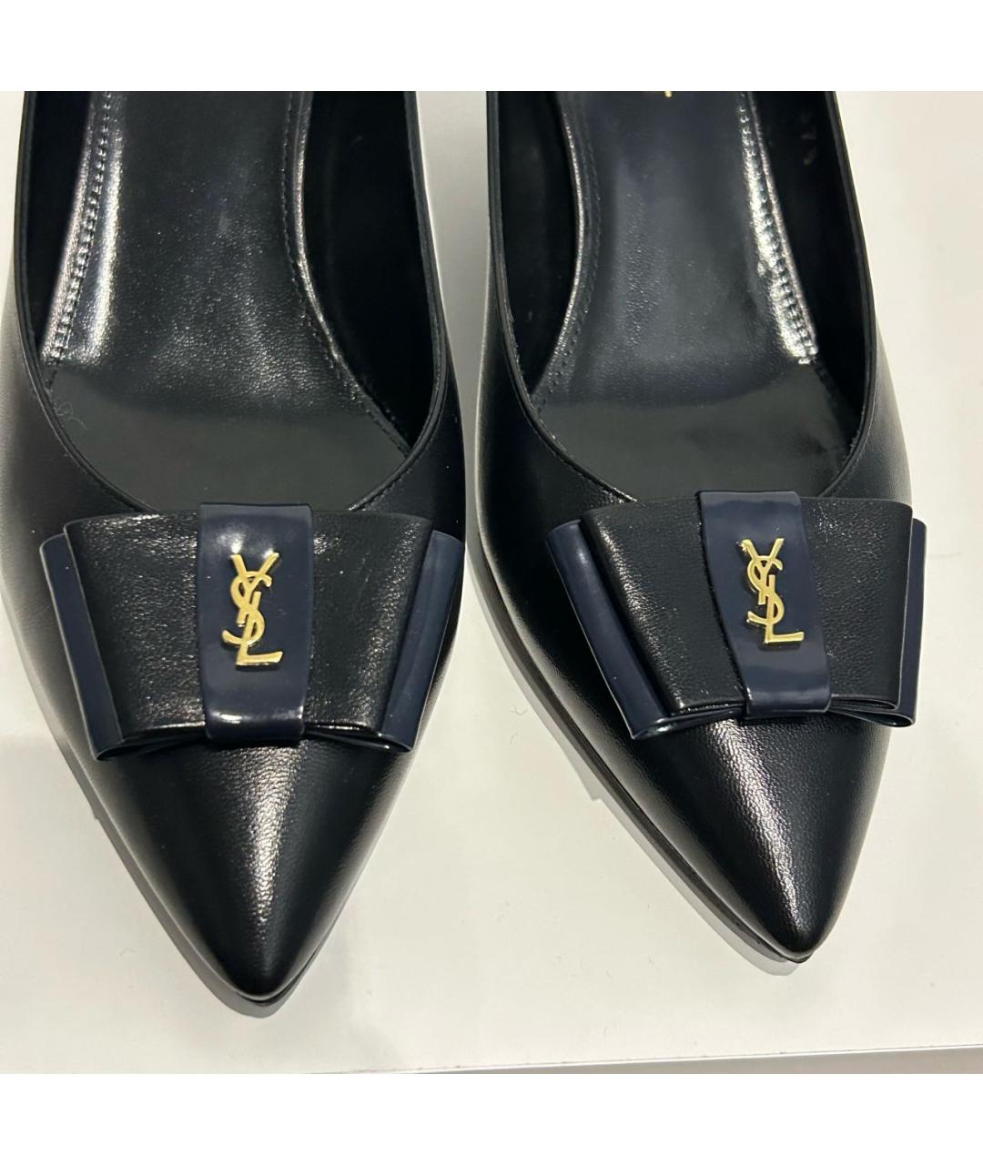SAINT LAURENT Черные кожаные туфли, фото 6