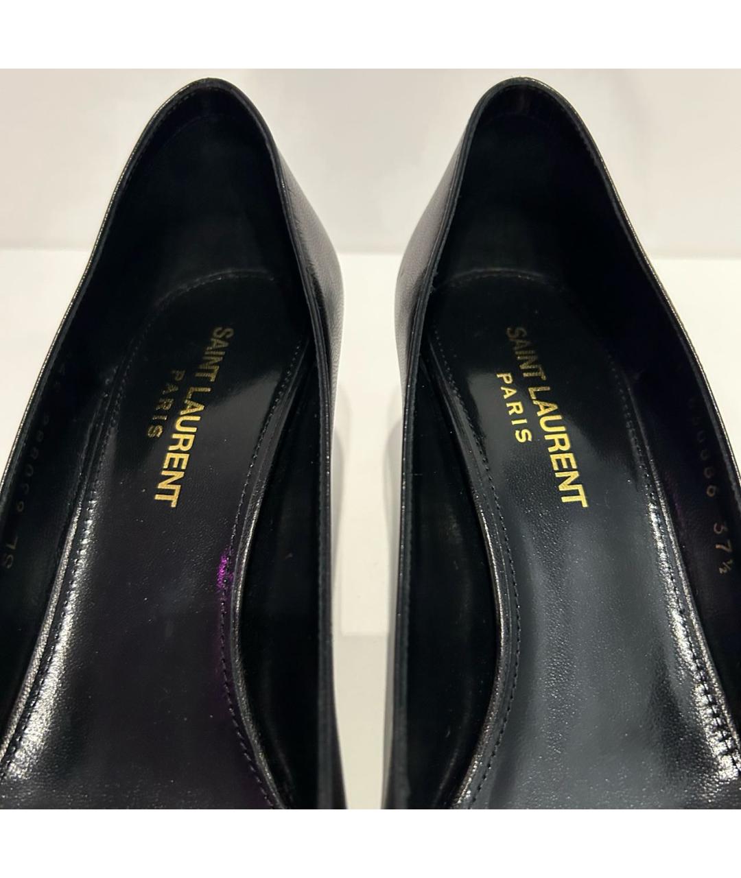 SAINT LAURENT Черные кожаные туфли, фото 7