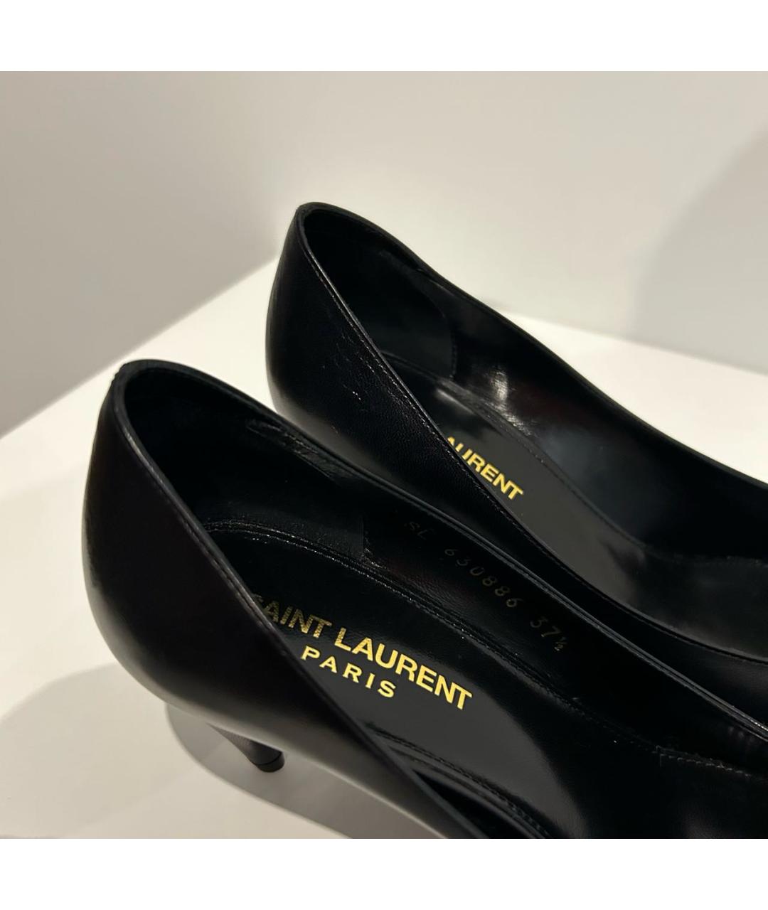 SAINT LAURENT Черные кожаные туфли, фото 8
