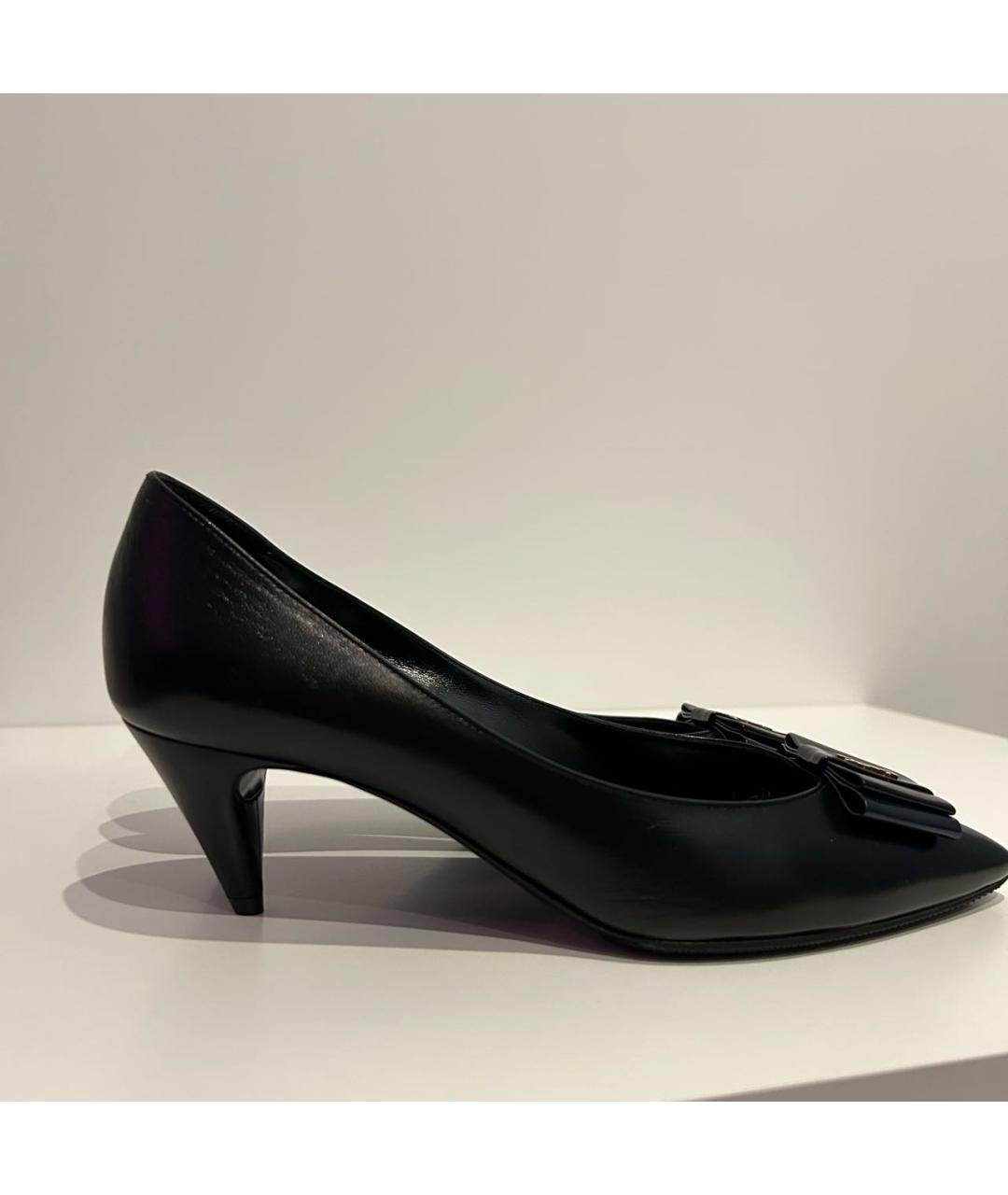 SAINT LAURENT Черные кожаные туфли, фото 9