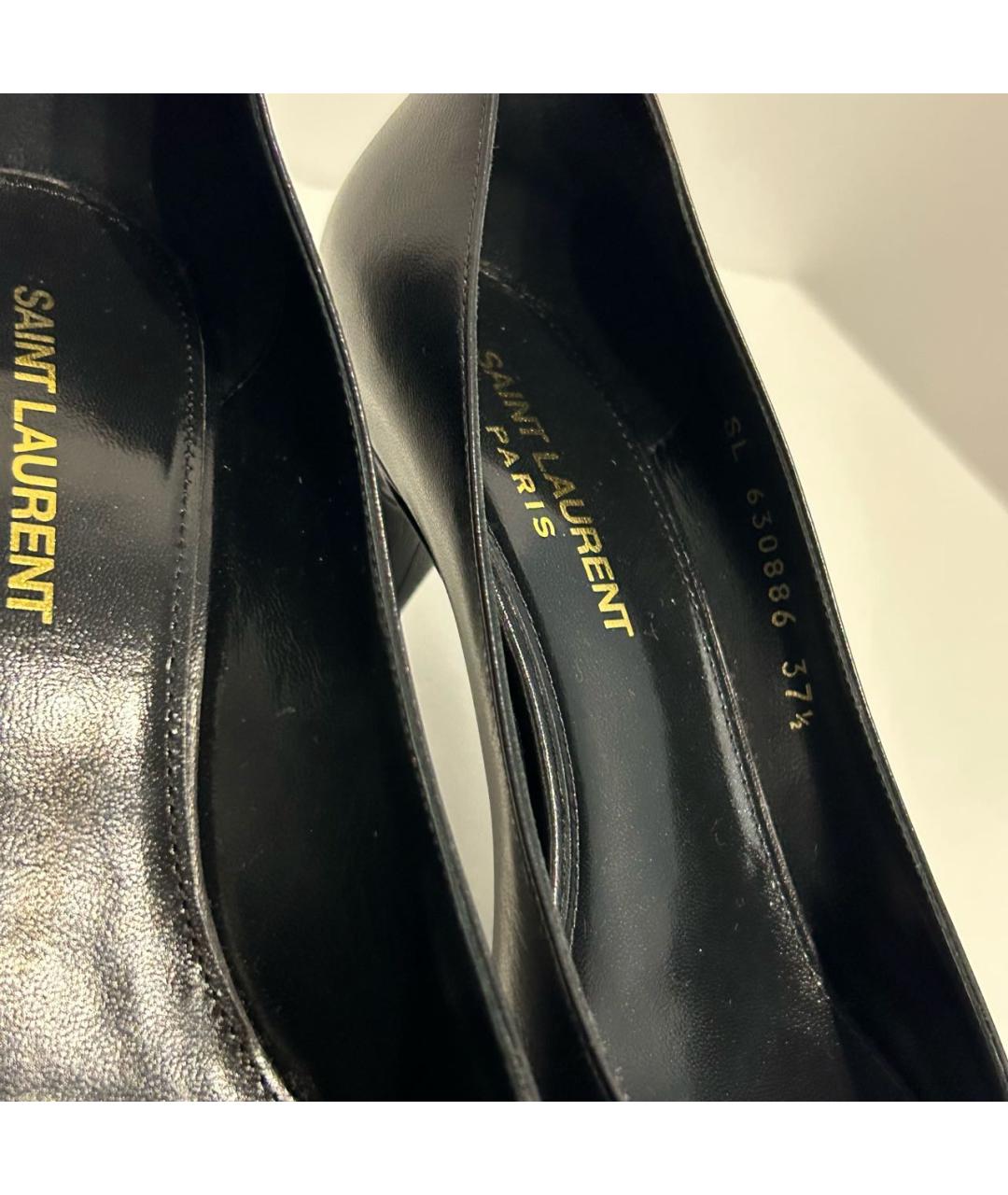SAINT LAURENT Черные кожаные туфли, фото 5