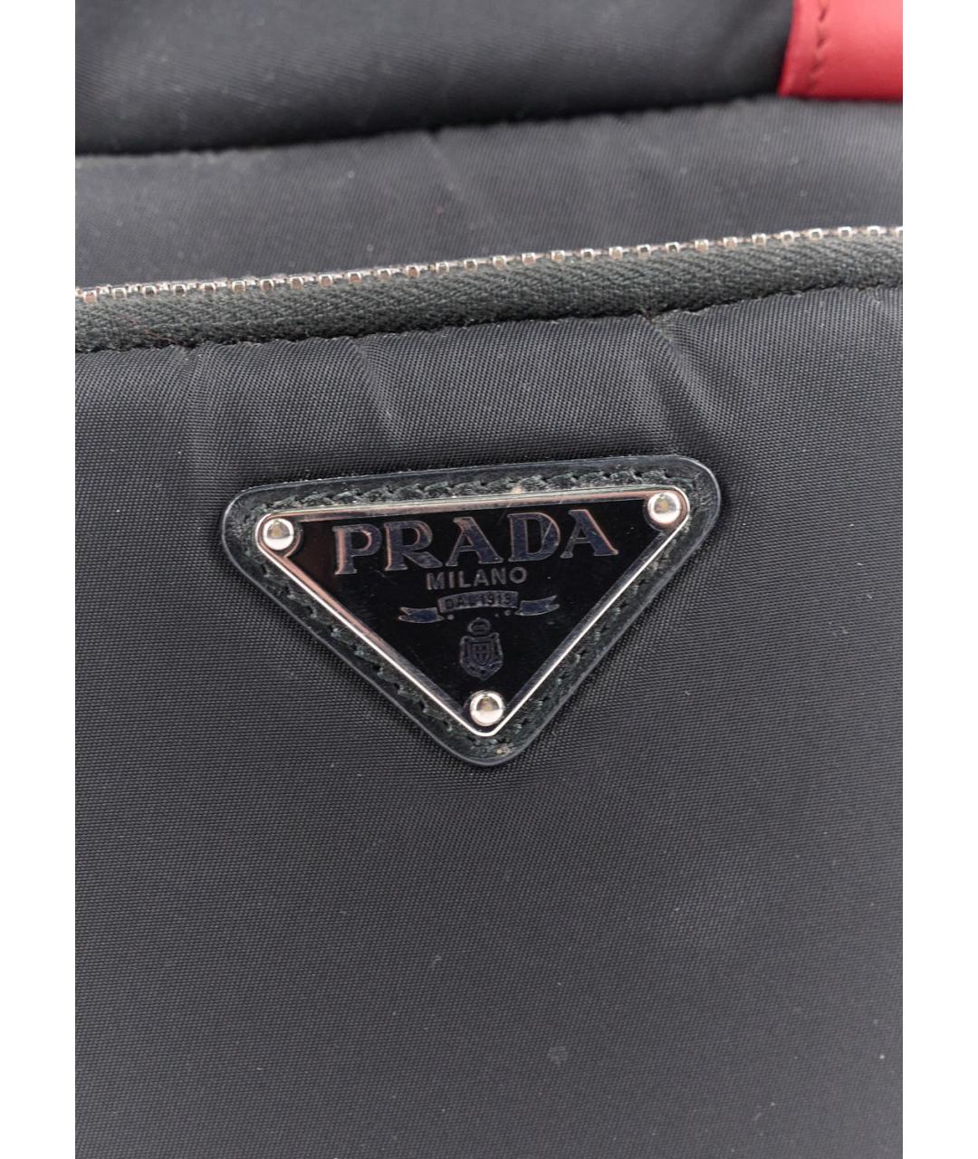 PRADA Черная тканевая сумка с короткими ручками, фото 5