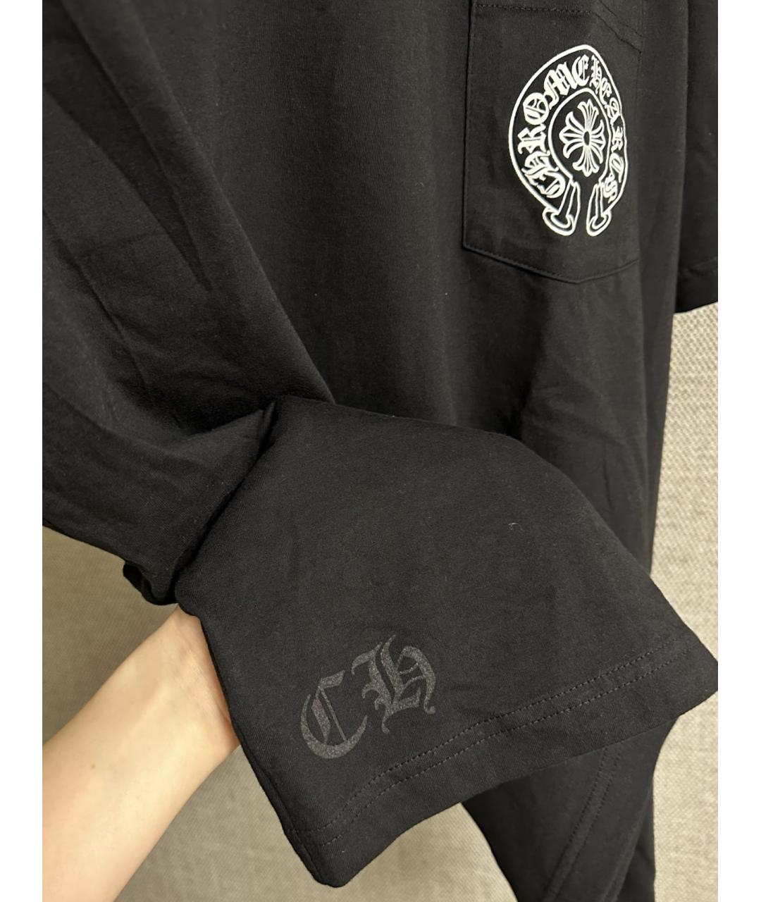 CHROME HEARTS Черная хлопковая футболка, фото 3