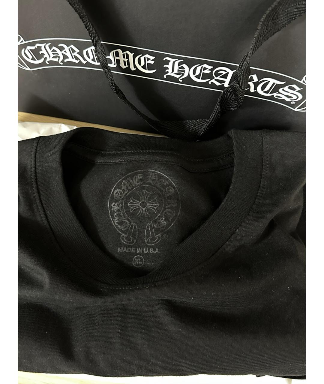 CHROME HEARTS Черная хлопковая футболка, фото 5