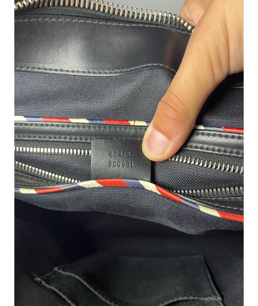 GUCCI Черная кожаная барсетка, фото 6