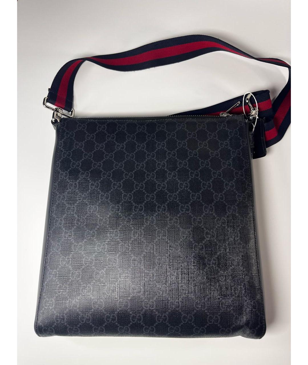 GUCCI Черная кожаная барсетка, фото 2