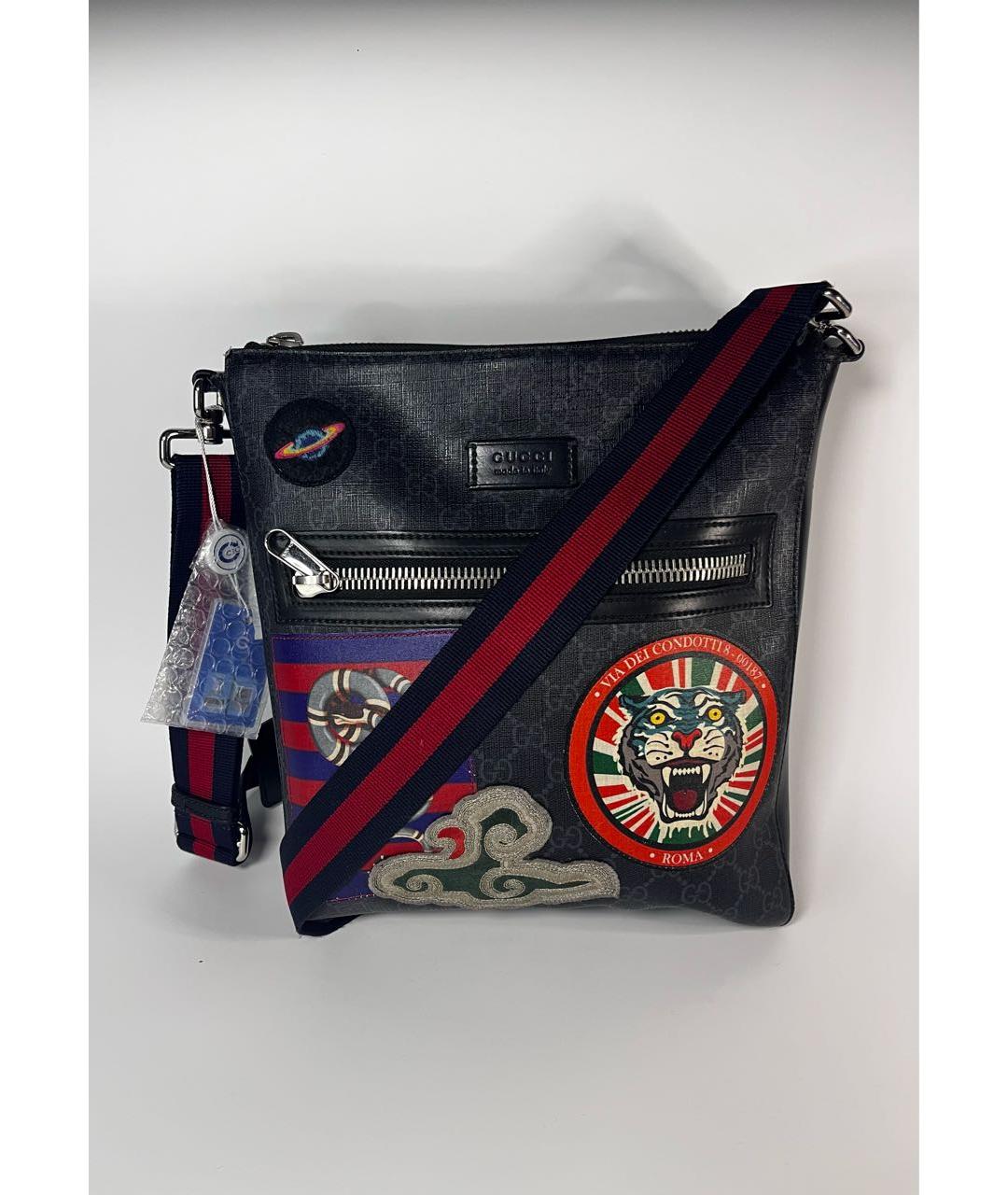 GUCCI Черная кожаная барсетка, фото 7