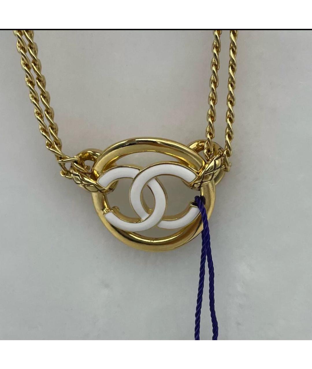 CHANEL Желтая металлическая подвеска, фото 3